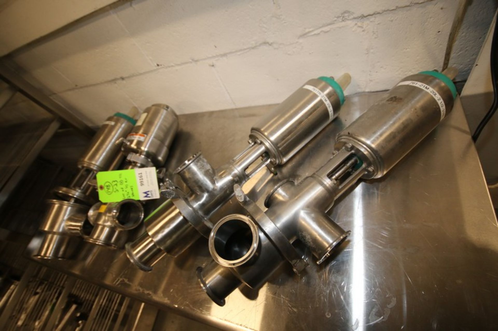 Lot of (4) Tri Clover 2.5" 2, 3 & 4 Way S/S Air Valves, Includes (1) Cross Body Type, Clamp Type - Image 2 of 3