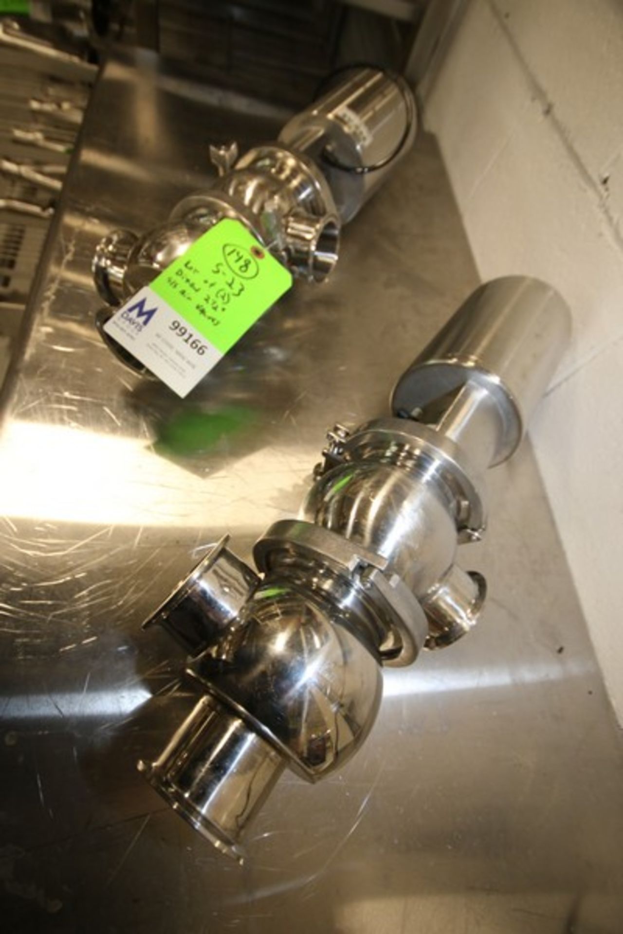 Lot of (2) Dixon 2.5" 3 Way Long Stem S/S Air Valves, Clamp Type (INV#99166) (Located @ the MDG - Image 2 of 3