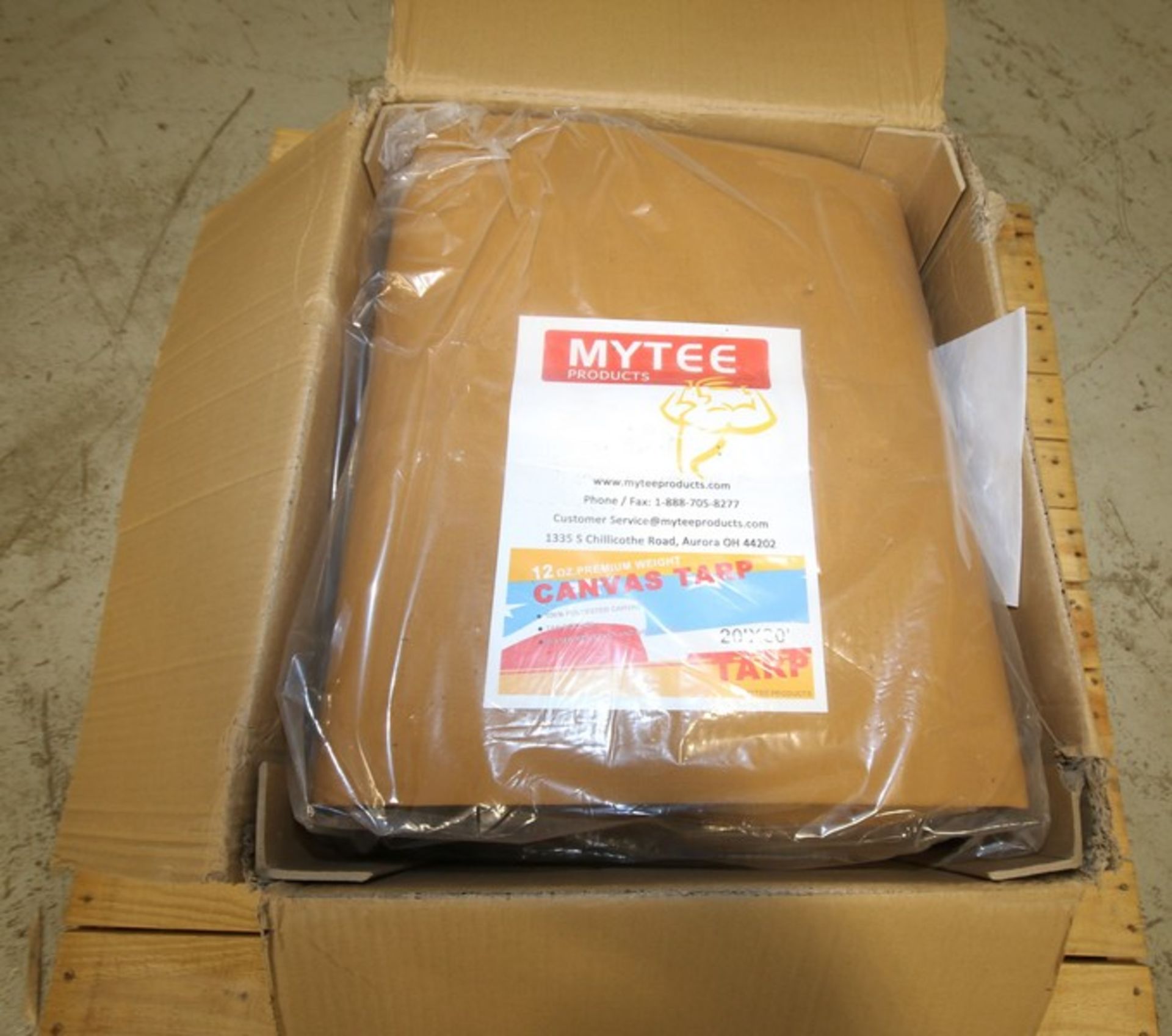 Mytee 20 x 20 New Canvas Tarp, 12 oz Weight, Order #VC484D (INV#66959) (Located @ the MDG Auction - Image 2 of 4