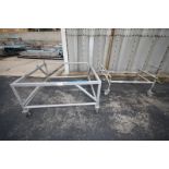 Lot of (2) S/S Portable Racks, 63" L x 63" W x 33" H and 66" L x 37" W x 32" H (INV#88527)(Located @