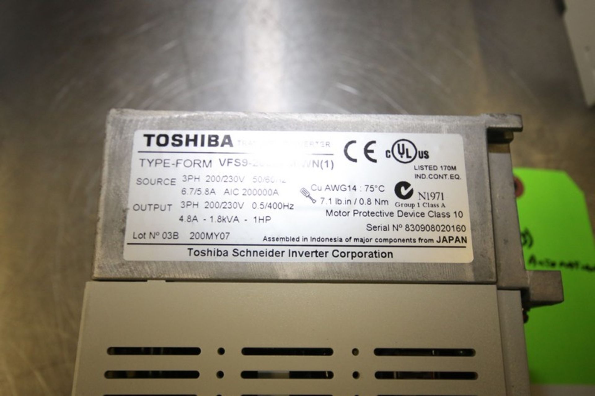 Lot of (3) VFDs Including Toshiba 1 hp Type VFS9-2007PM-WN (1), (2) Automation Direct 0.5 hp Model - Image 5 of 7