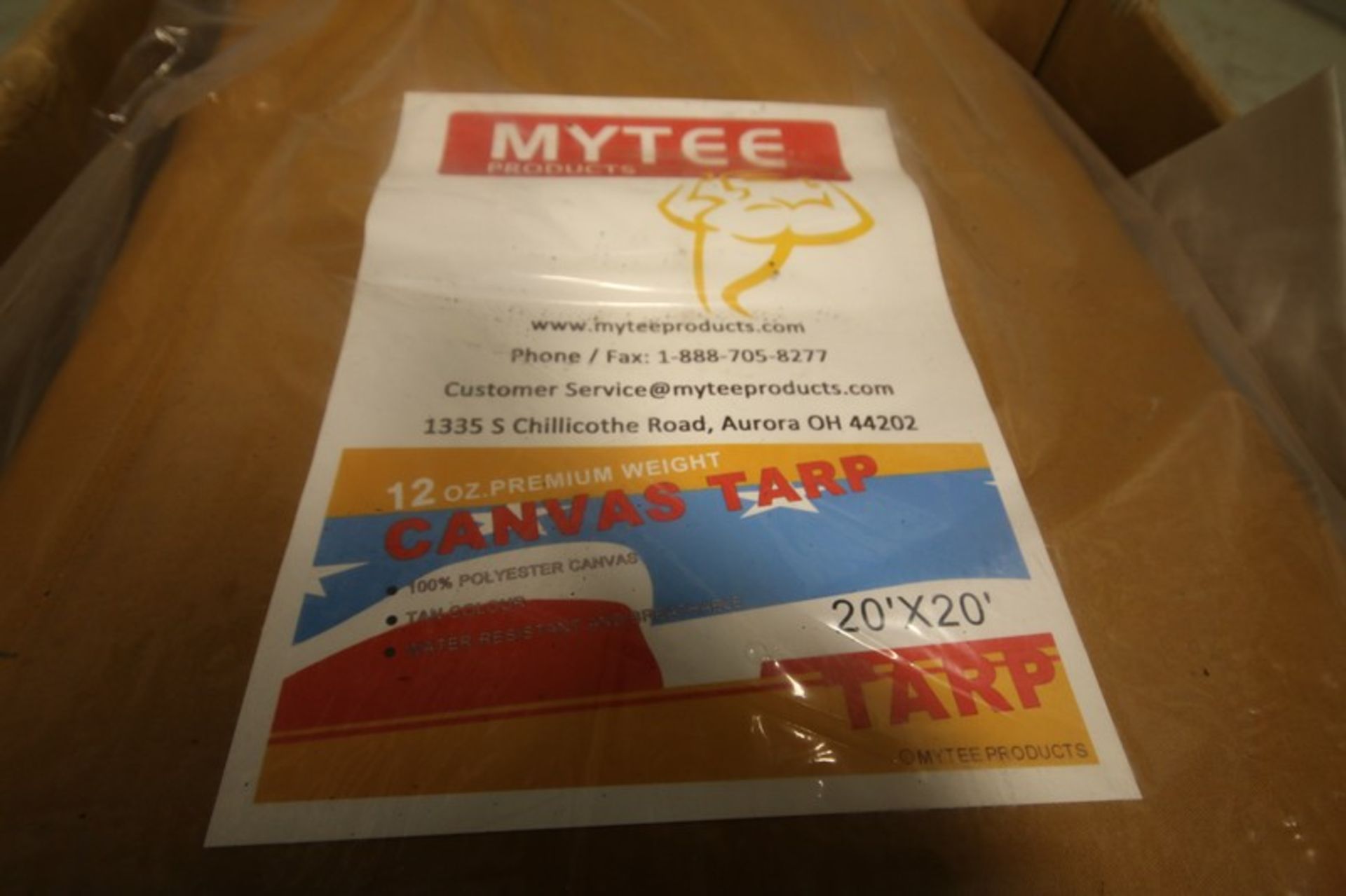 Mytee 20 x 20 New Canvas Tarp, 12 oz Weight, Order #VC484D (INV#66959) (Located @ the MDG Auction - Image 3 of 4