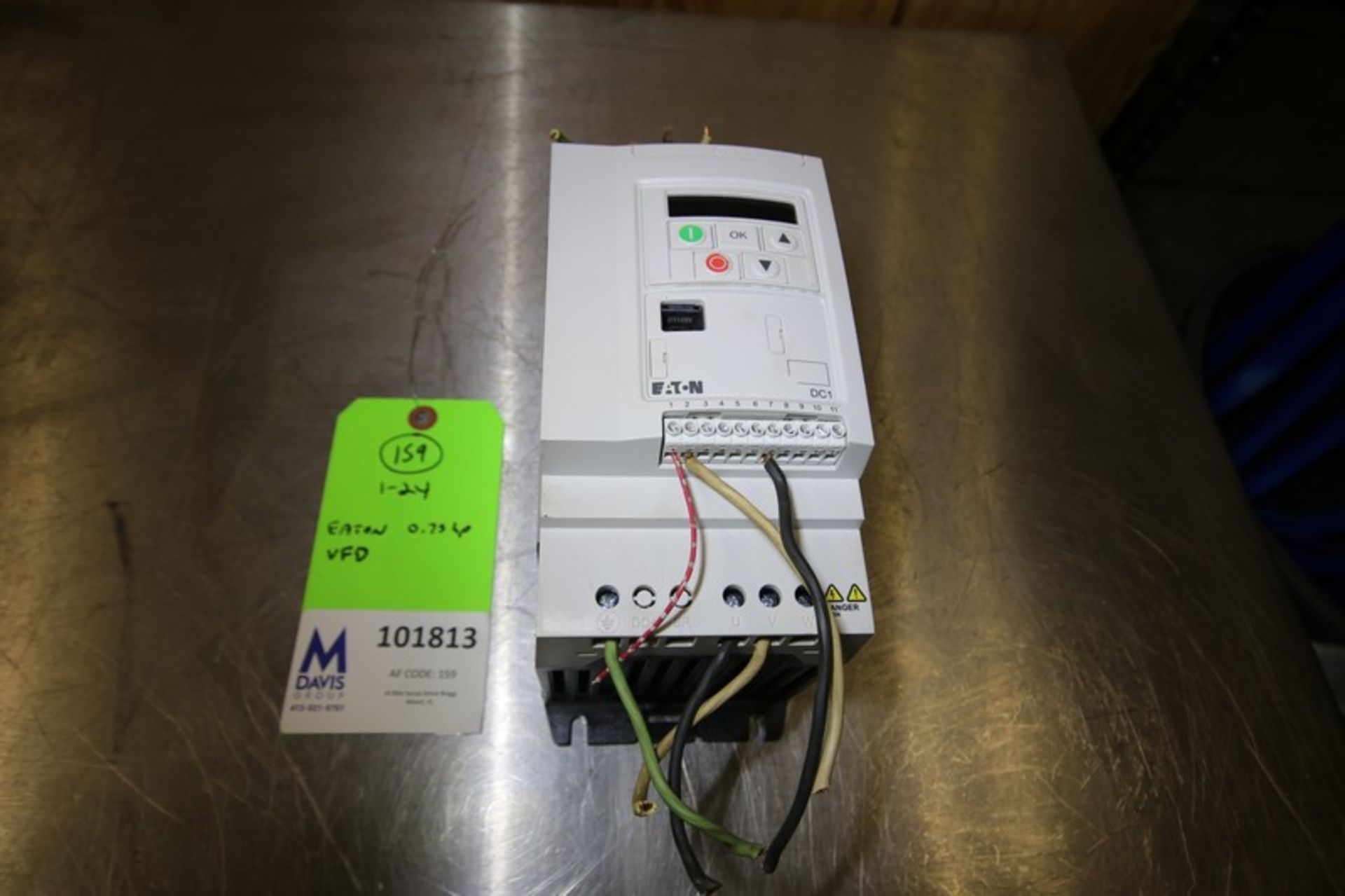 Eaton 0.75 hp VFD, Series DC1 Power XL, Model DC1-S1011NB-A20N, 110V (INV#101813) (Located @ the MDG