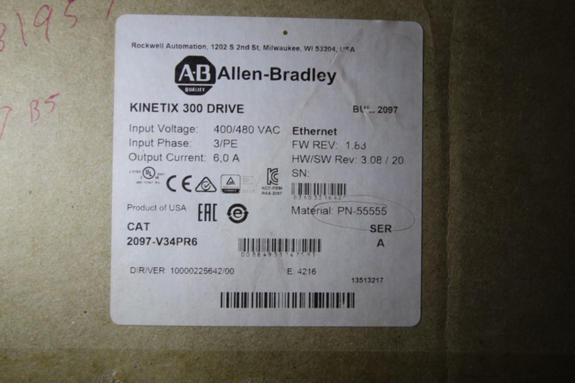 New Allen Bradley Kinetix 300 Servo Drive, Cat. No. 2097-V34PR6 Series A, 400/480V (INV#88430)( - Image 4 of 4
