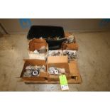 Pallet of Assorted Plumbing Supplies Including (3) Brass Water Meters, Copper & Brass Fittings,