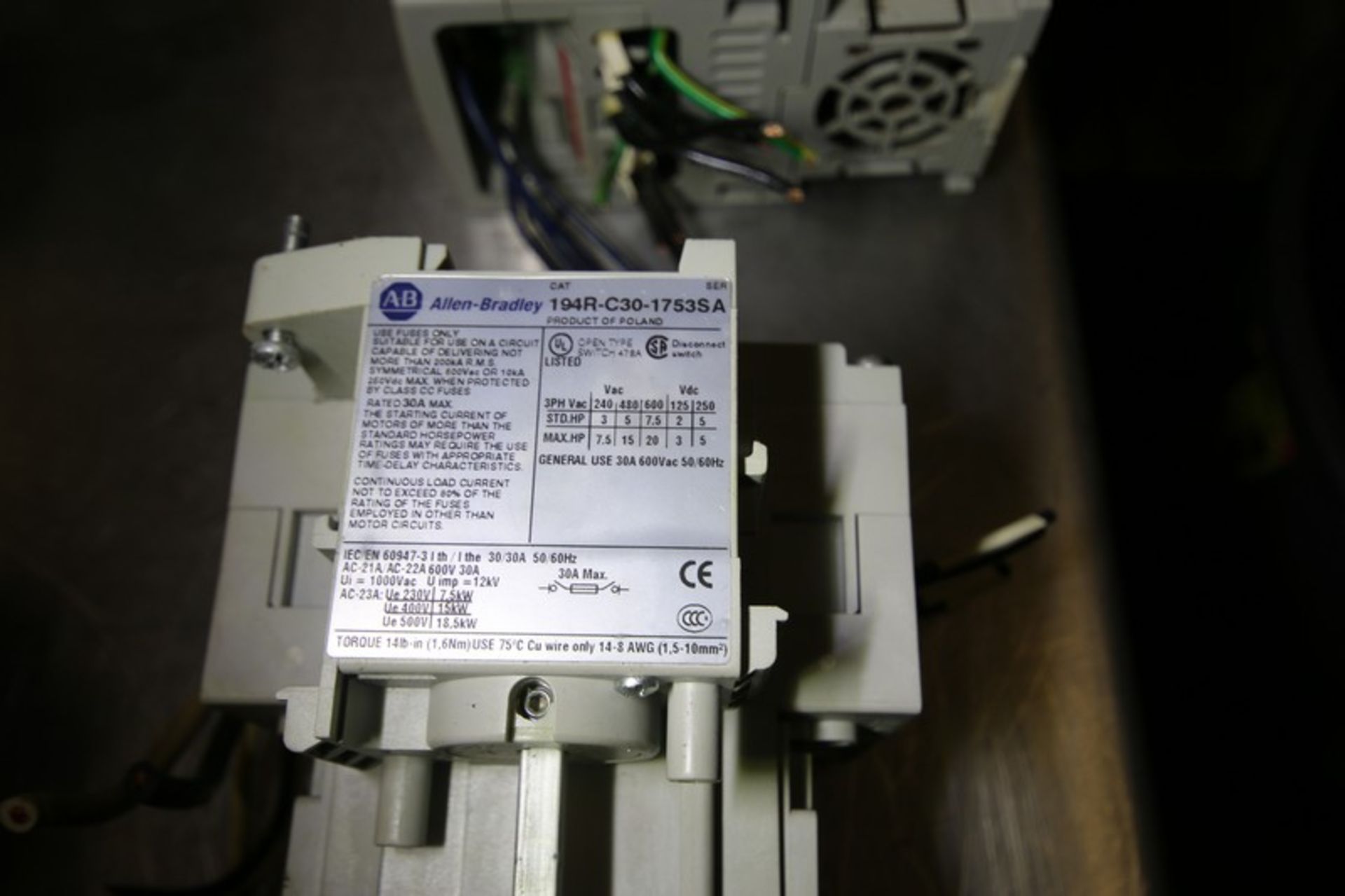 Production Control Panel Electrical Includes Allen Bradley Micrologix 1000 PLC Controller - Cat. No. - Image 9 of 10