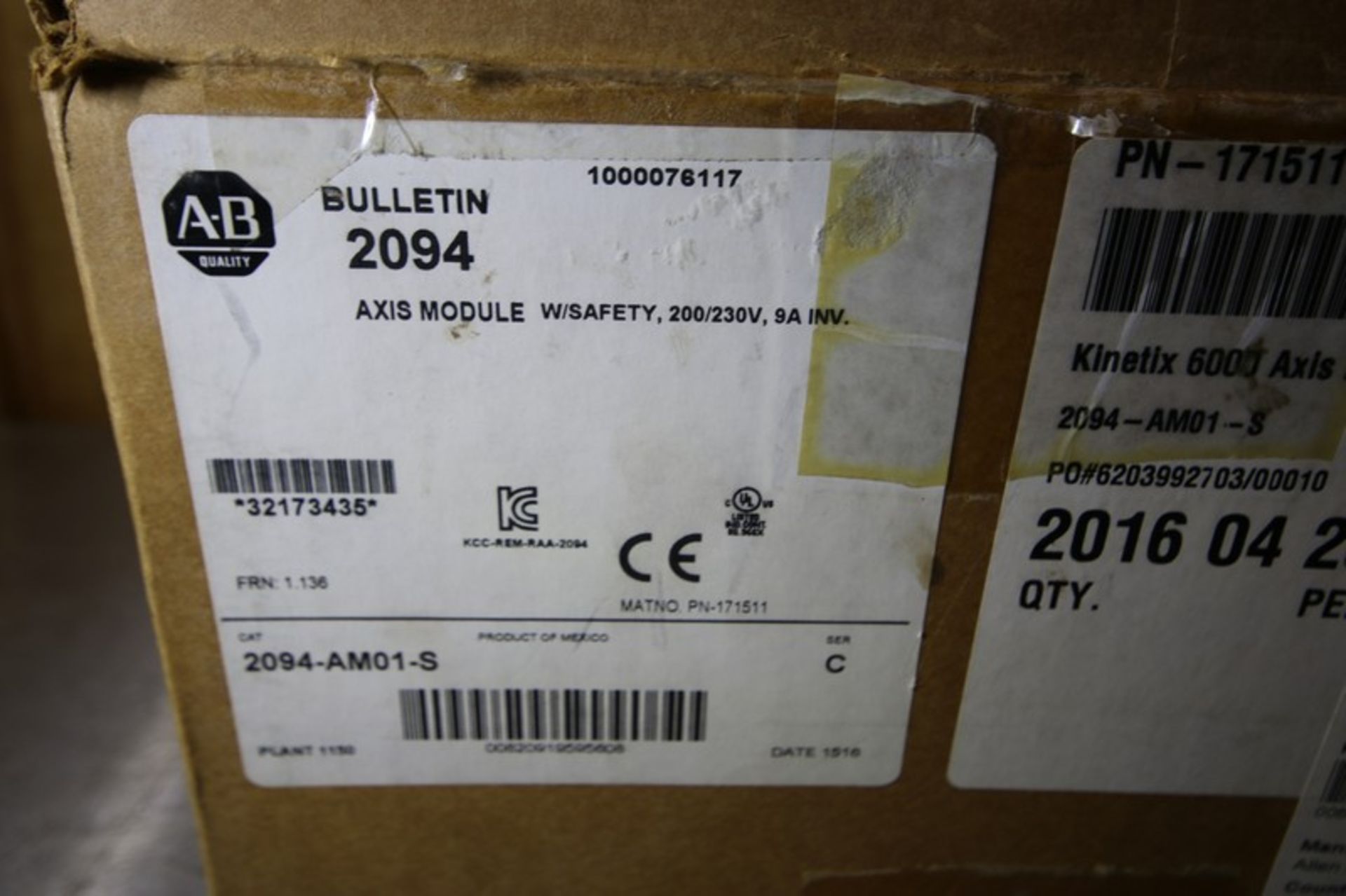 Allen Bradley Kinetix 6000 Servo Drive Axis Module Cat. No. 2094-AM01-S Series C, 200/230V (INV# - Image 5 of 5