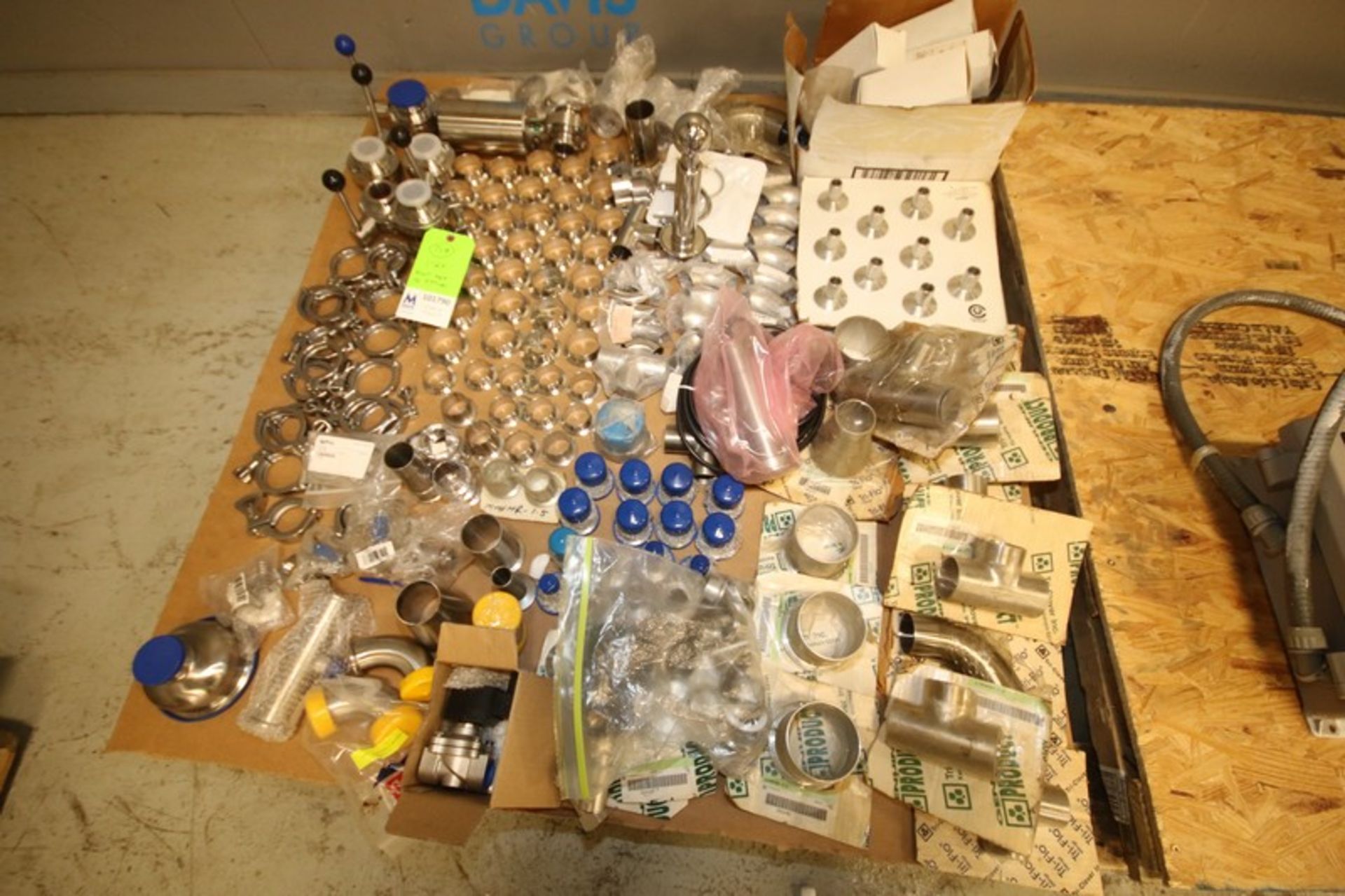 Pallet of New 1" to 3" SPX, Tri Clover & Other Butterfly Valves, Elbows, Weld Type Connectors,
