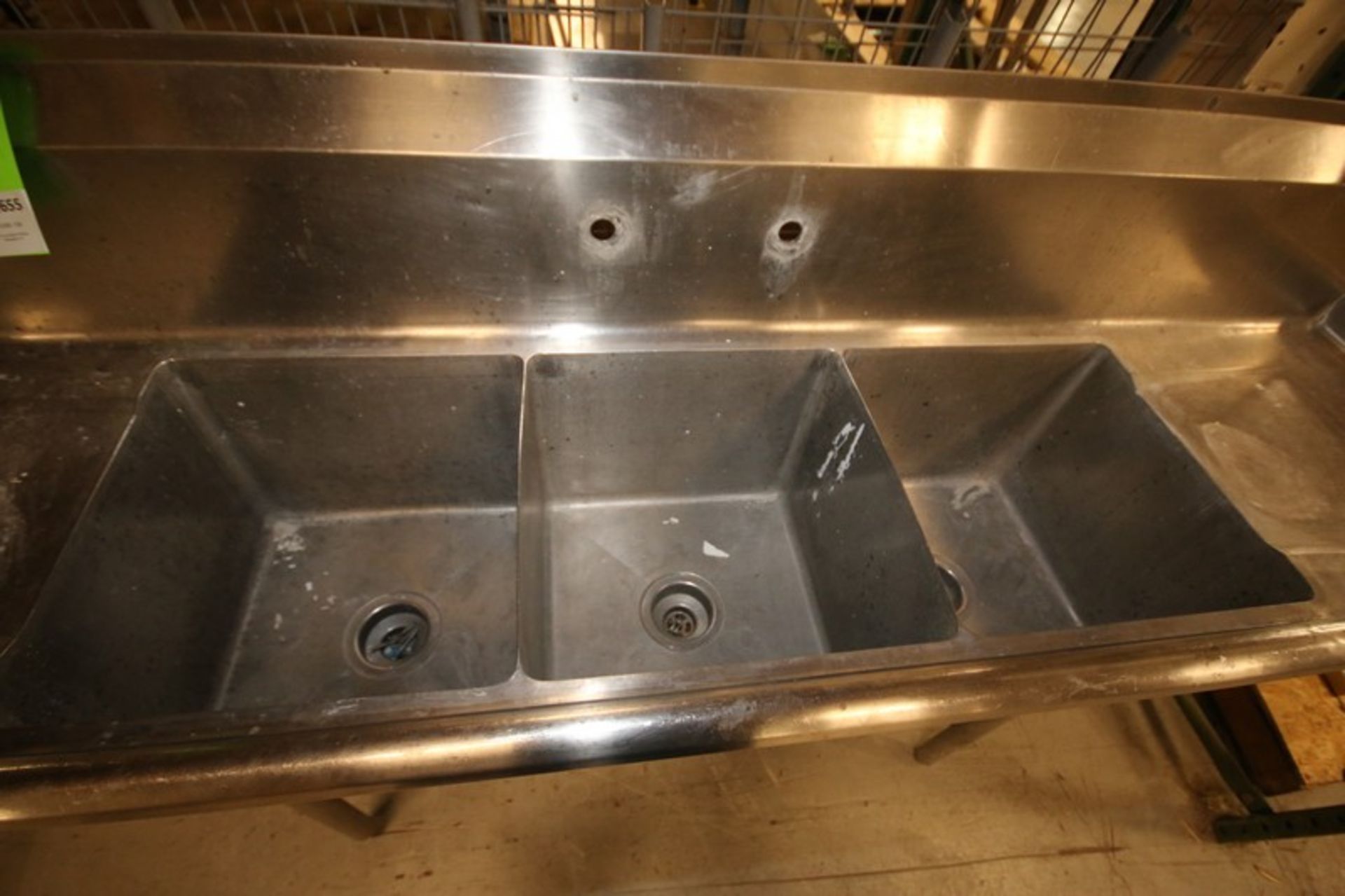 77" L x 21" W Triple Bowl S/S Sink (INV#101655) (Located @ the MDG Auction Showroom in Pgh., PA) ( - Image 2 of 2