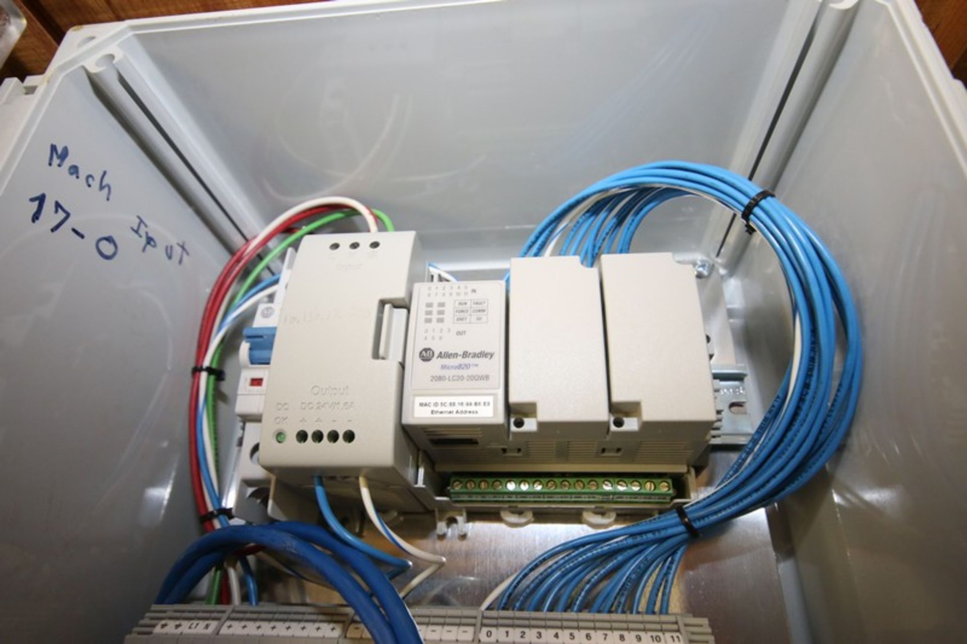 Lot of (3) Allen Bradley Micro 820 PLC Controllers No. 2080-LC20-20QWB, Mounted in 10" x 12" & 12" x - Bild 7 aus 7