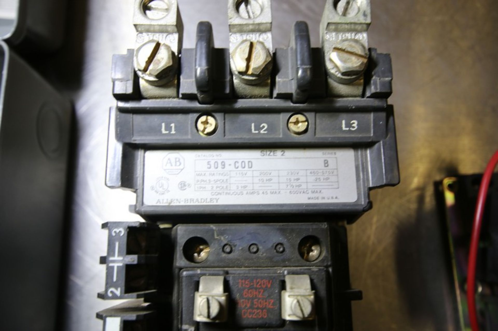 Lot of (3) Starters Including Allen Bradley Size 1 - 509-COD Series B - 10 to 25 hp, (1) Square D - Image 5 of 7
