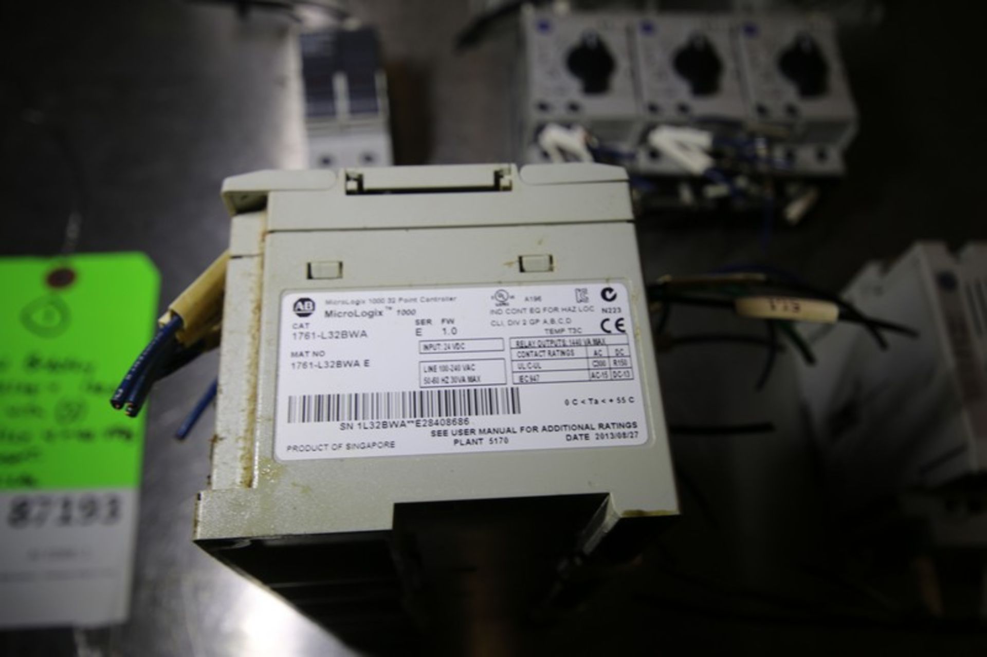 Production Control Panel Electrical Includes Allen Bradley Micrologix 1000 PLC Controller - Cat. No. - Image 3 of 13