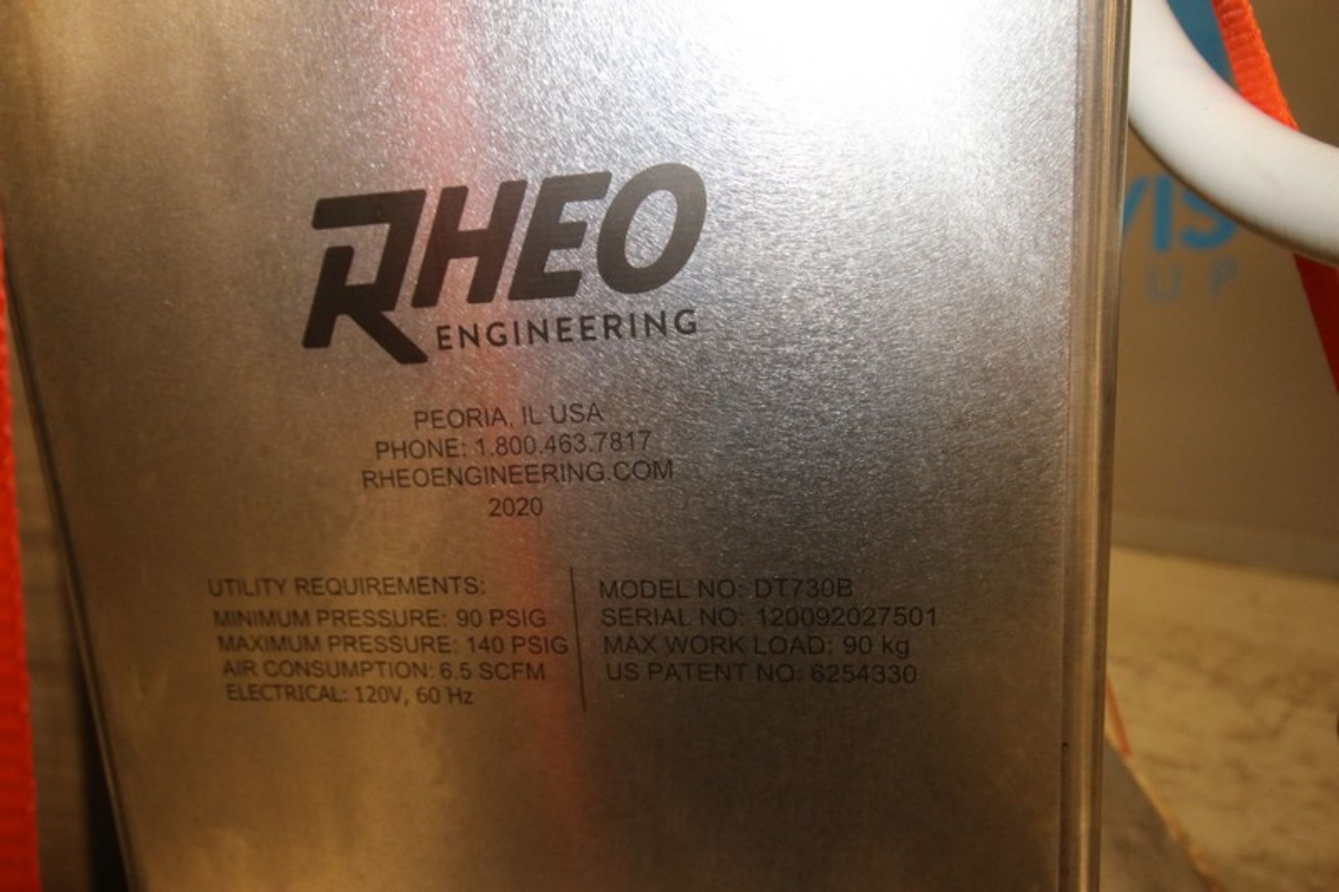 2020 Rheo Engineering S/S Portable Drum Tipper, Model DT730B, SN 120092027501, Pneumatic with - Bild 6 aus 6