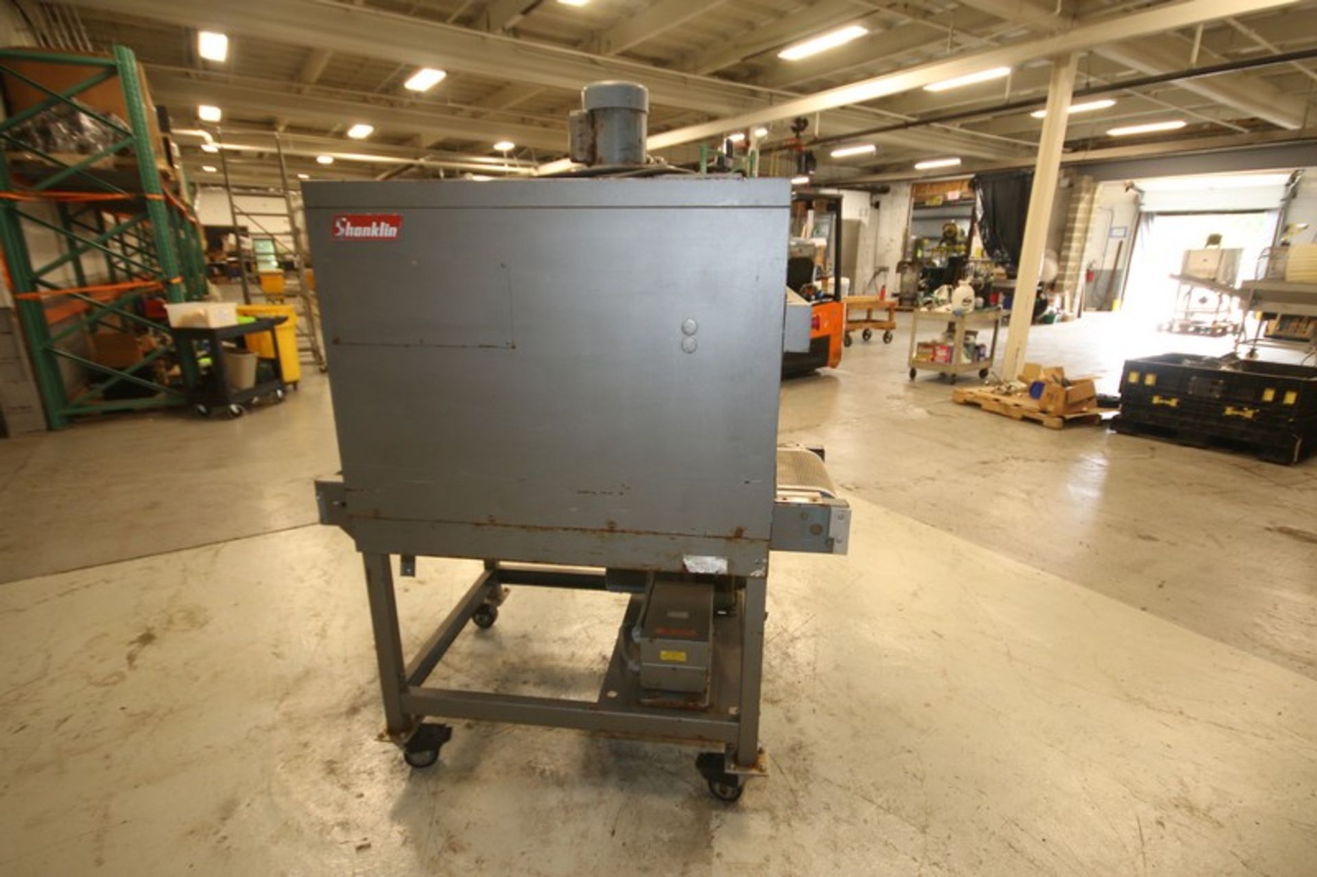 Shanklin 15" W x 9"H, Shrink Wrap Heat Tunnel, Model T-7XL, SN T-96342, 460 V 3 Phase, Mounted on - Image 4 of 10