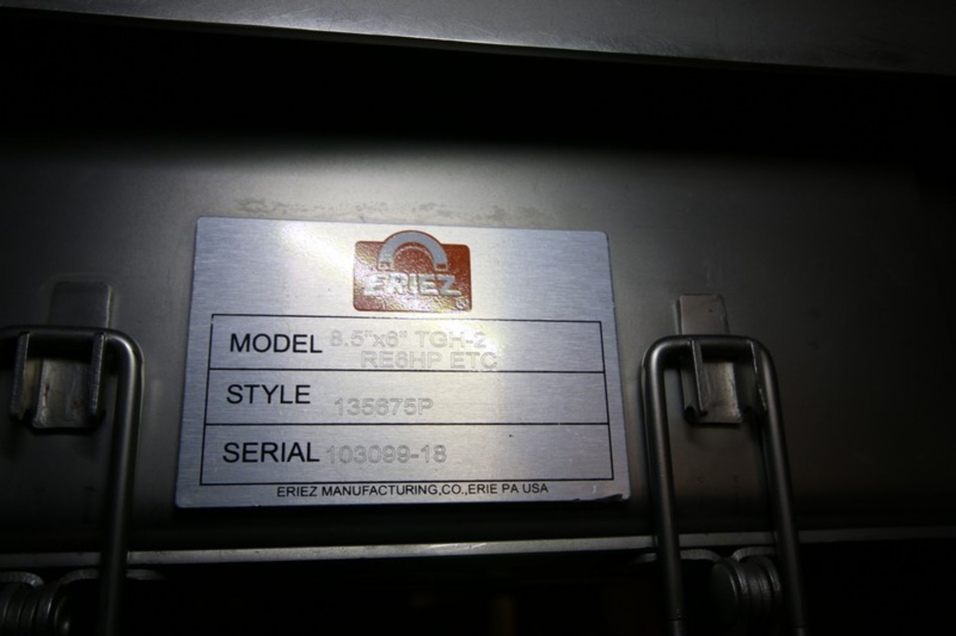 Eriez S/S Inline Magnet, Model 8.5" x 6" TGH-2 RE6HP ETC, SN103099-18, with 6" x 8.5" Product - Bild 6 aus 6