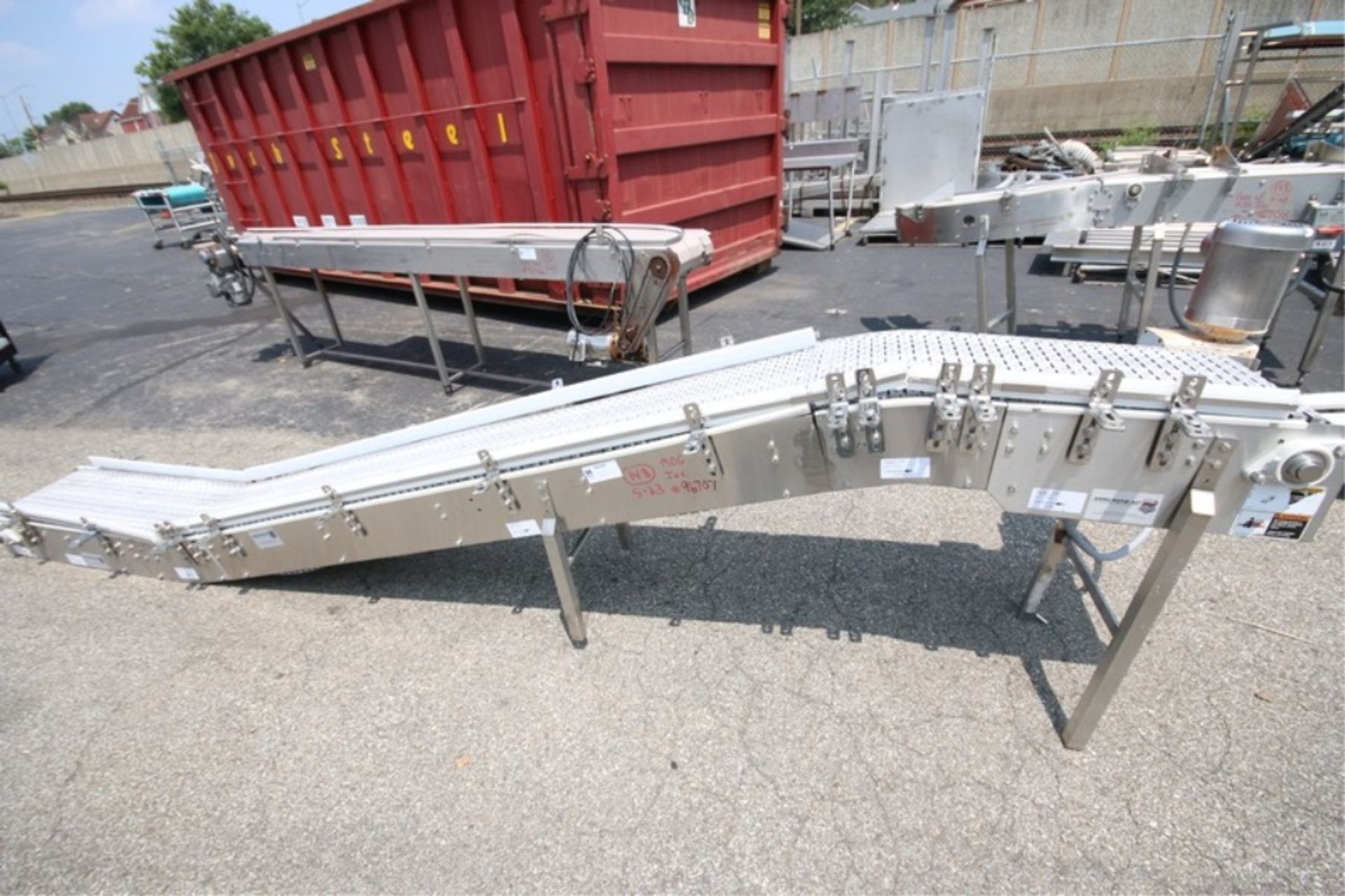 Arrowhead Aprox. 14' 10" L x 9" H to 34" H S/S Inclined Conveyor System with 15" W Intralox Type