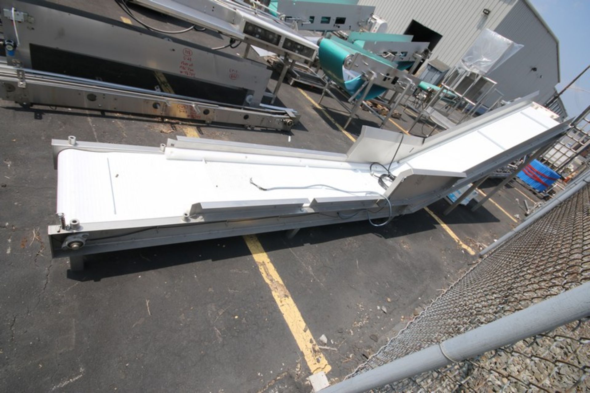 Aprox. 18' 5" L x 11.5" H to 63" H S/S Inclined Conveyor System with 21" W Intralox Type Plastic - Image 3 of 6