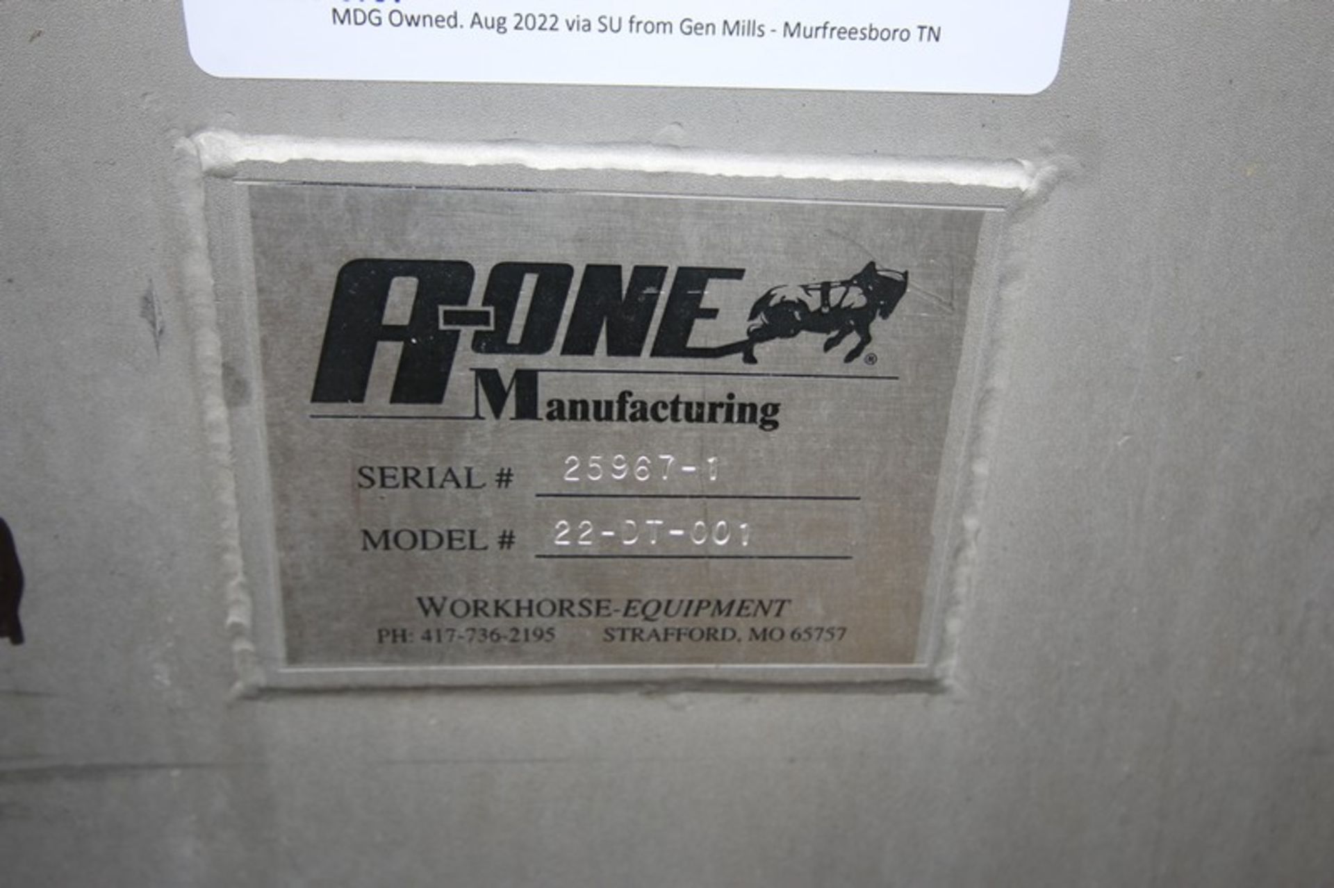 A-One Manufacturing, 101" L x 30" W x 22" D, Portable S/S Trough, Model 22-DT-001, SN 25967-1 (INV# - Bild 4 aus 4