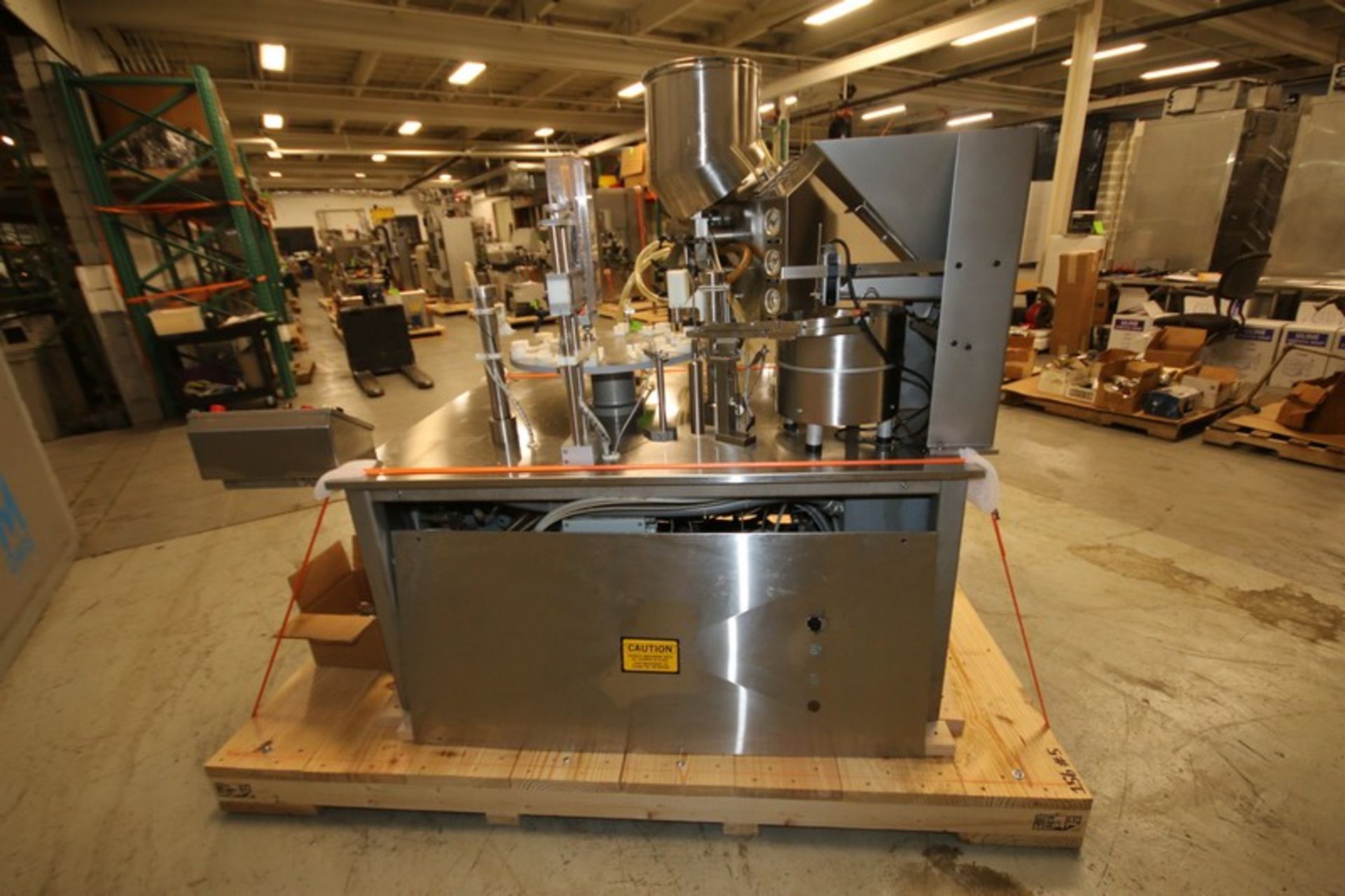 M & O Industries S/S Syringe Filler, Model Monobloc, SN P-216, with 12-Station Turntable, Cap Feeder - Image 8 of 14
