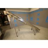 Aprox. 11' L x 82" H x 8" W Inclined S/S Portable Conveyor with Side Rails & Top Chute, (Note: Drive
