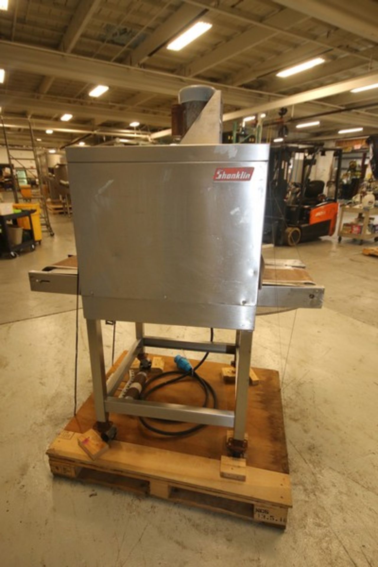 Shanklin 11" W x 6.5" H S/S Shrink Wrap Heat Tunnel, 115 V, Mounted on Casters (INV#88602)(Located @ - Image 3 of 8