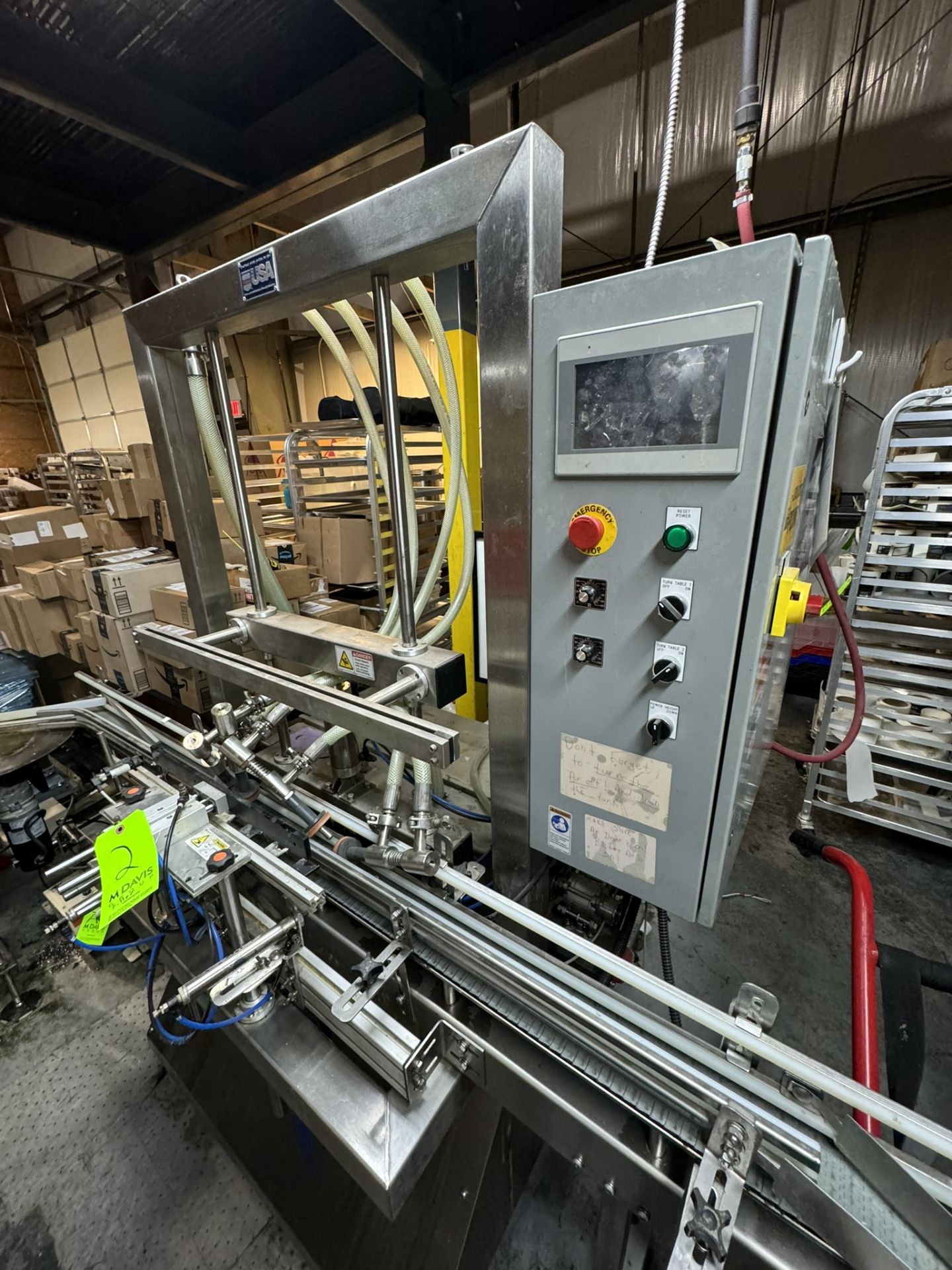 2018 Liquid Packaging Solutions 4-Head Gravity Fillers, S/N 1709171, 240 Volts, 1 Phase, with - Bild 5 aus 14