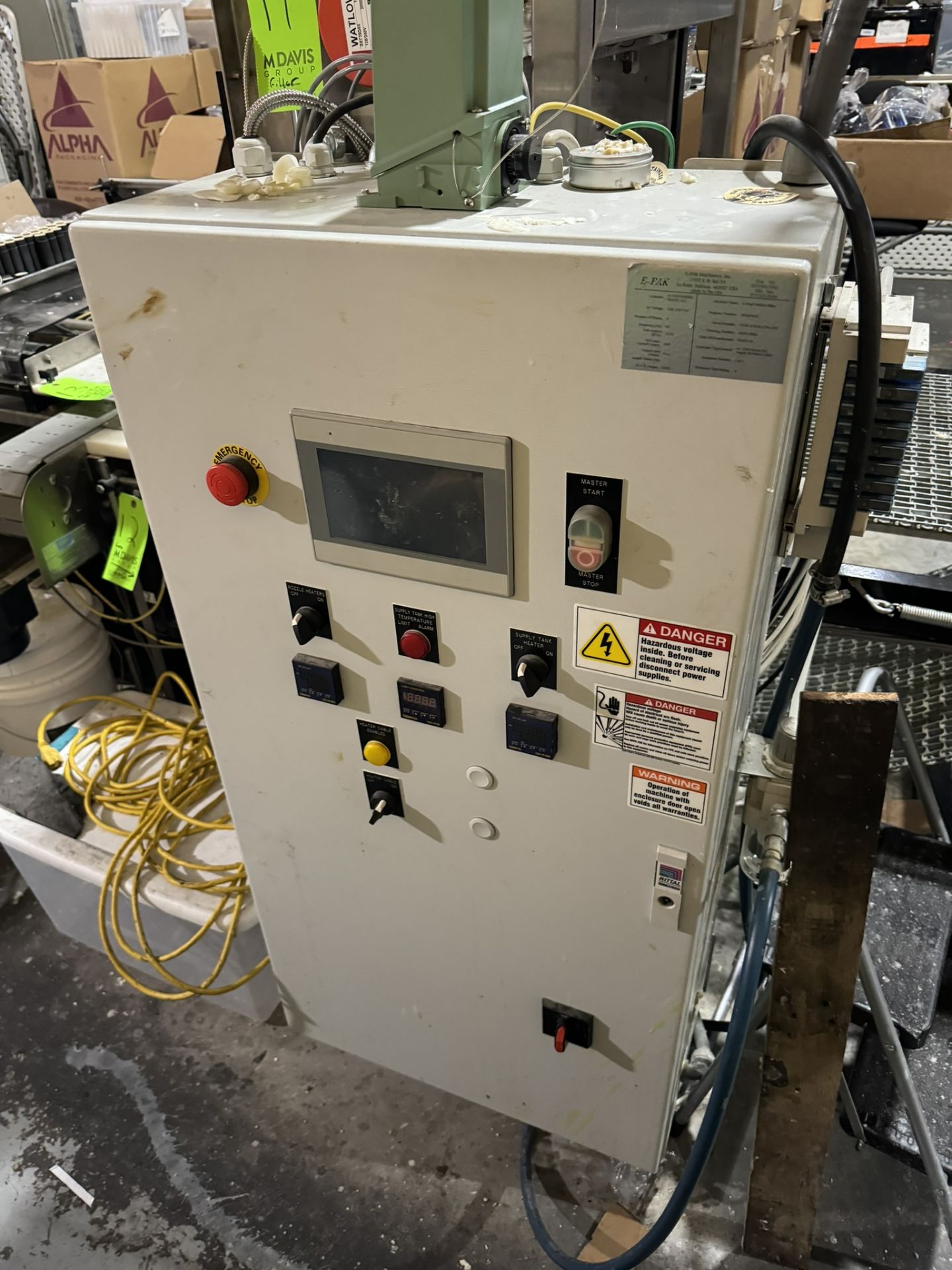 2018 E-PAK 6-Head Molten Filler, S/N 0218-47616-216-033, 208 Volts, 3 Phase, with Control Panel, - Image 7 of 11