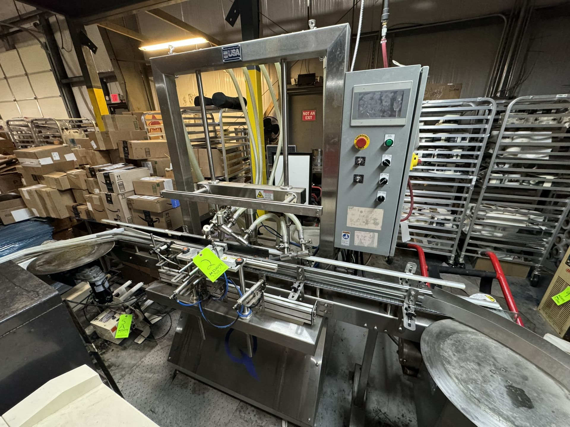 2018 Liquid Packaging Solutions 4-Head Gravity Fillers, S/N 1709171, 240 Volts, 1 Phase, with - Image 4 of 14