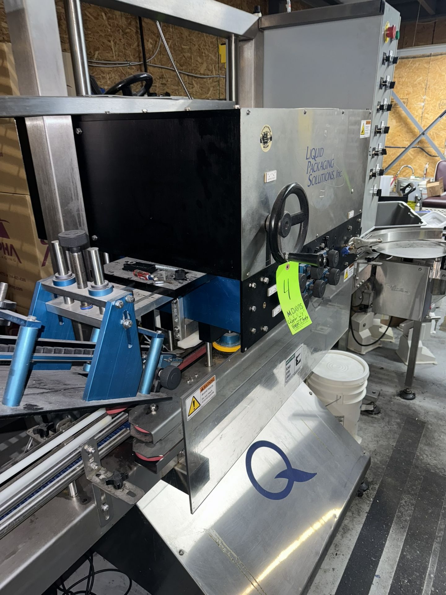 2018 Liquid Packaging Solutions Capper, S/N 1709175, 240 Volts, 1 Phase, with Incline Cap Feed - Image 5 of 12