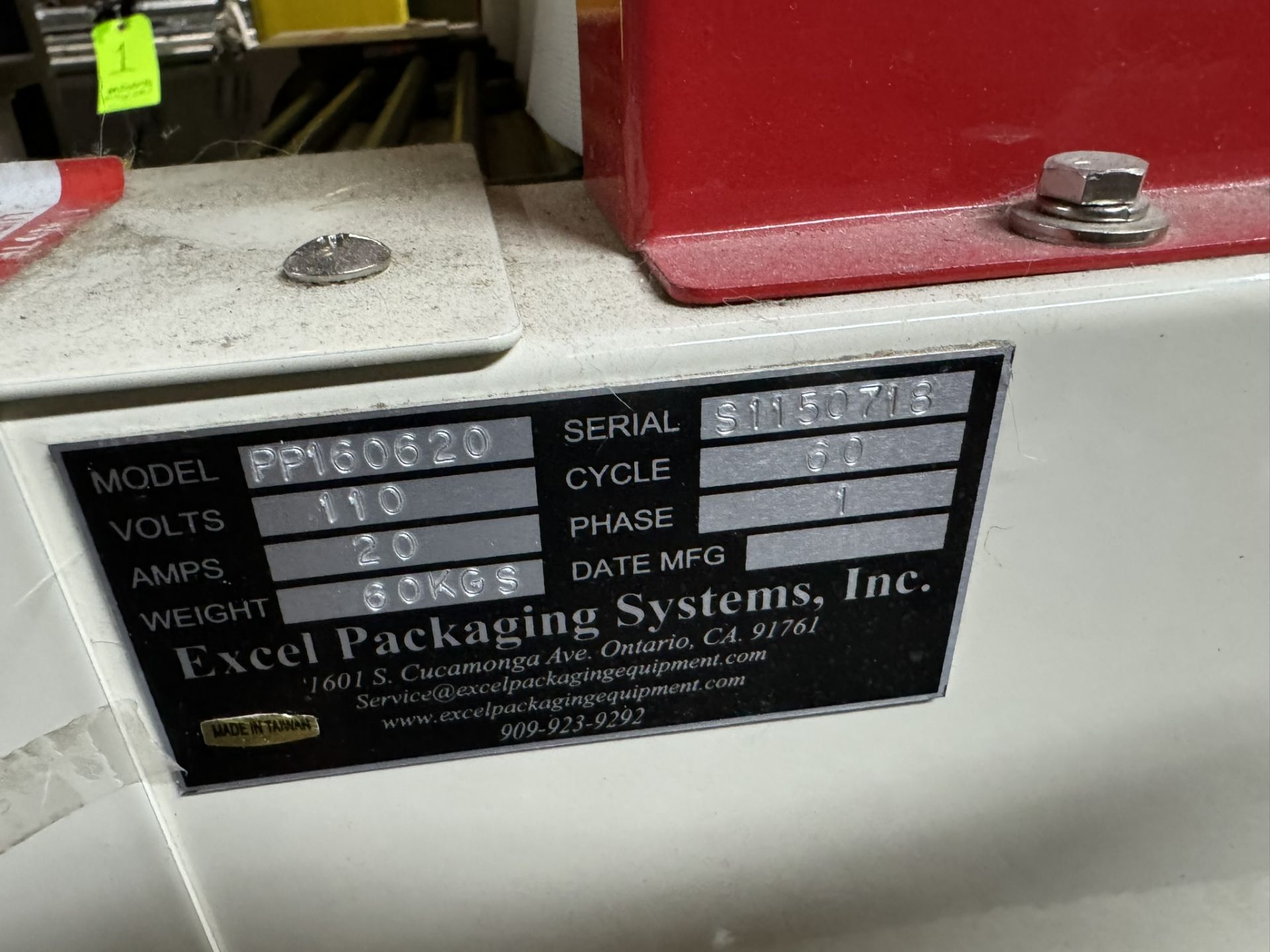 Excel Packaging Systems, Inc. Heat Tunnel, M/N PP160620, S/N S1150118, 110 Volts, 1 Phase, - Image 5 of 5