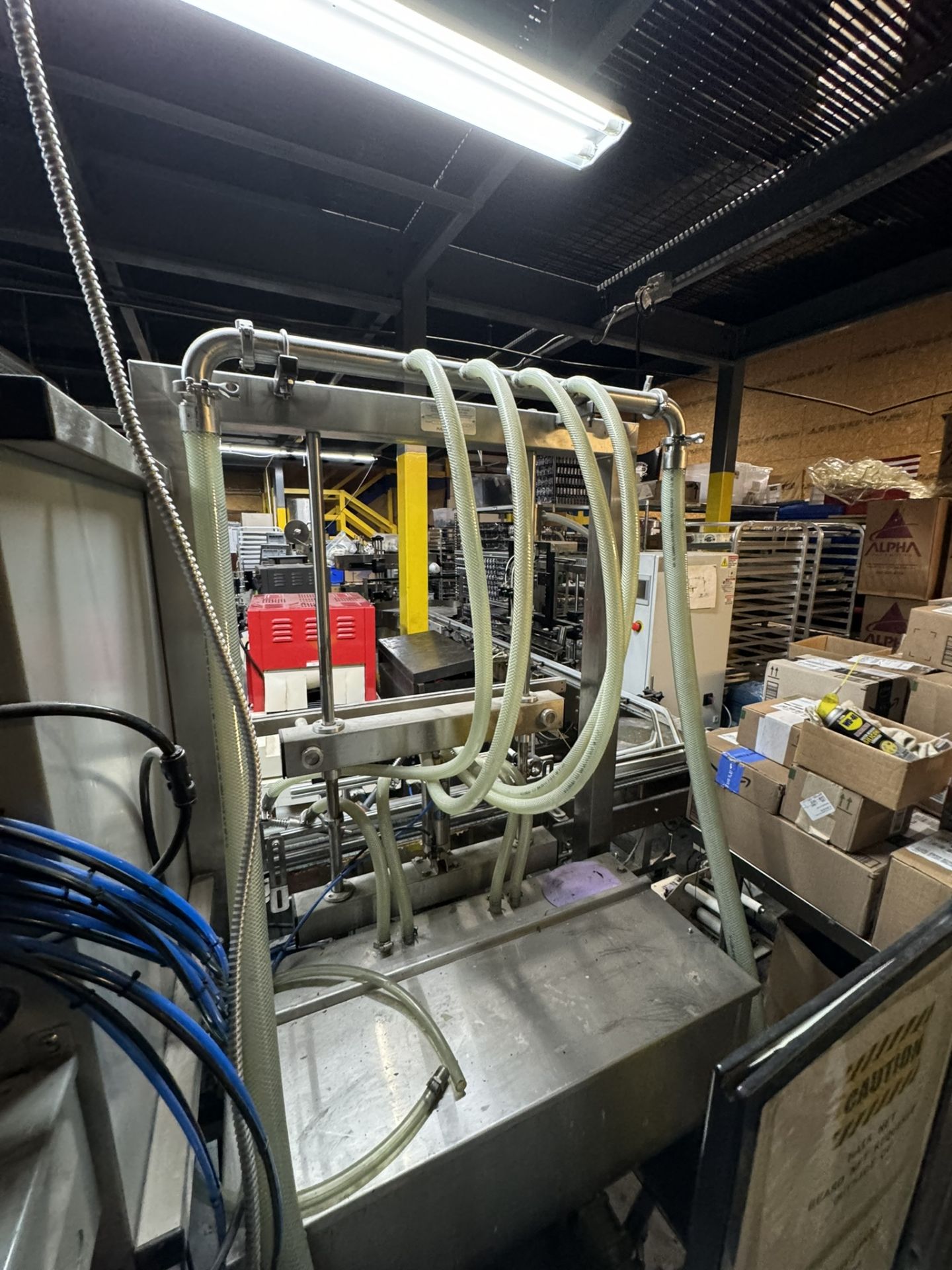 2018 Liquid Packaging Solutions 4-Head Gravity Fillers, S/N 1709171, 240 Volts, 1 Phase, with - Bild 13 aus 14