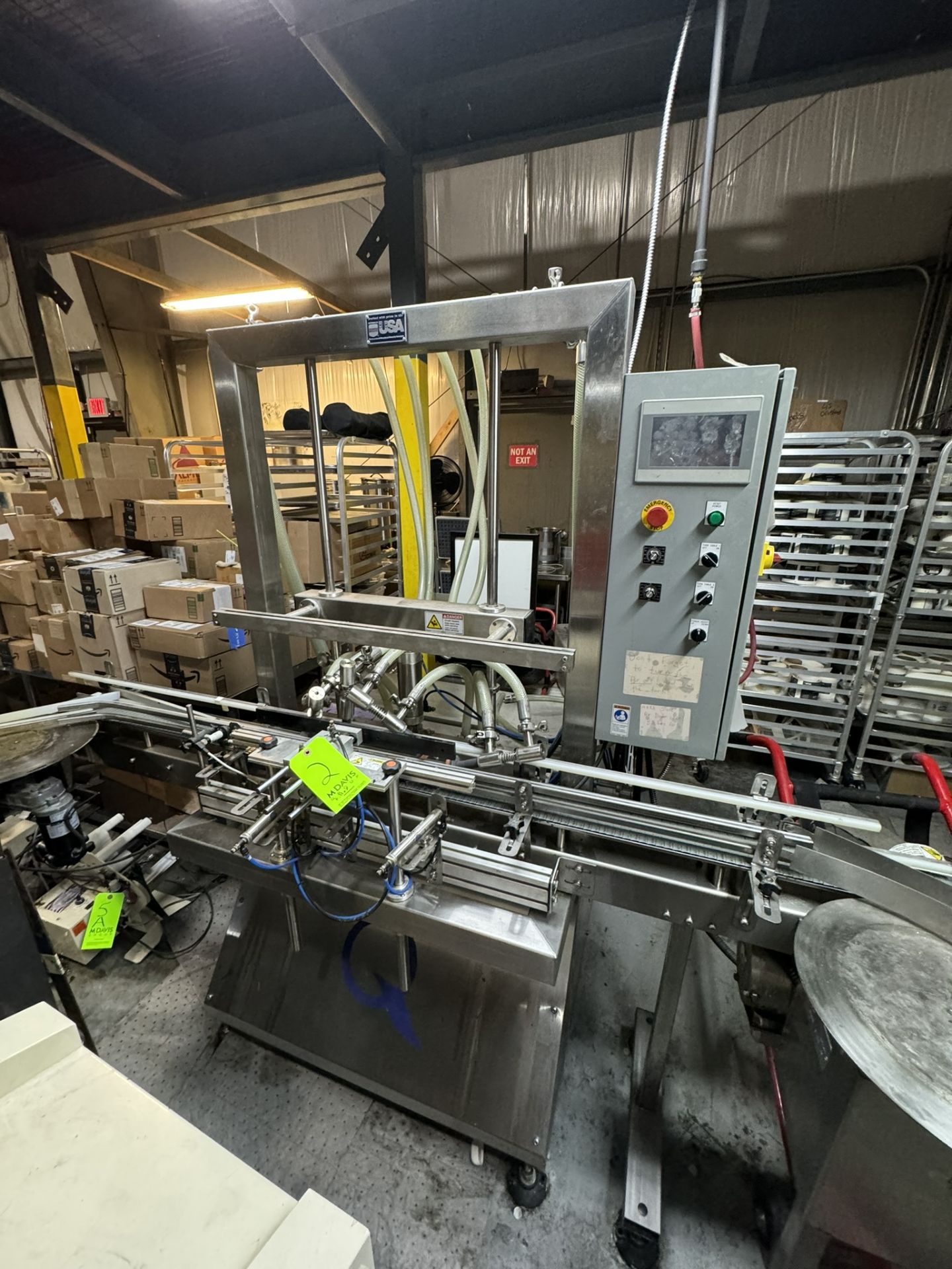 2018 Liquid Packaging Solutions 4-Head Gravity Fillers, S/N 1709171, 240 Volts, 1 Phase, with - Bild 2 aus 14