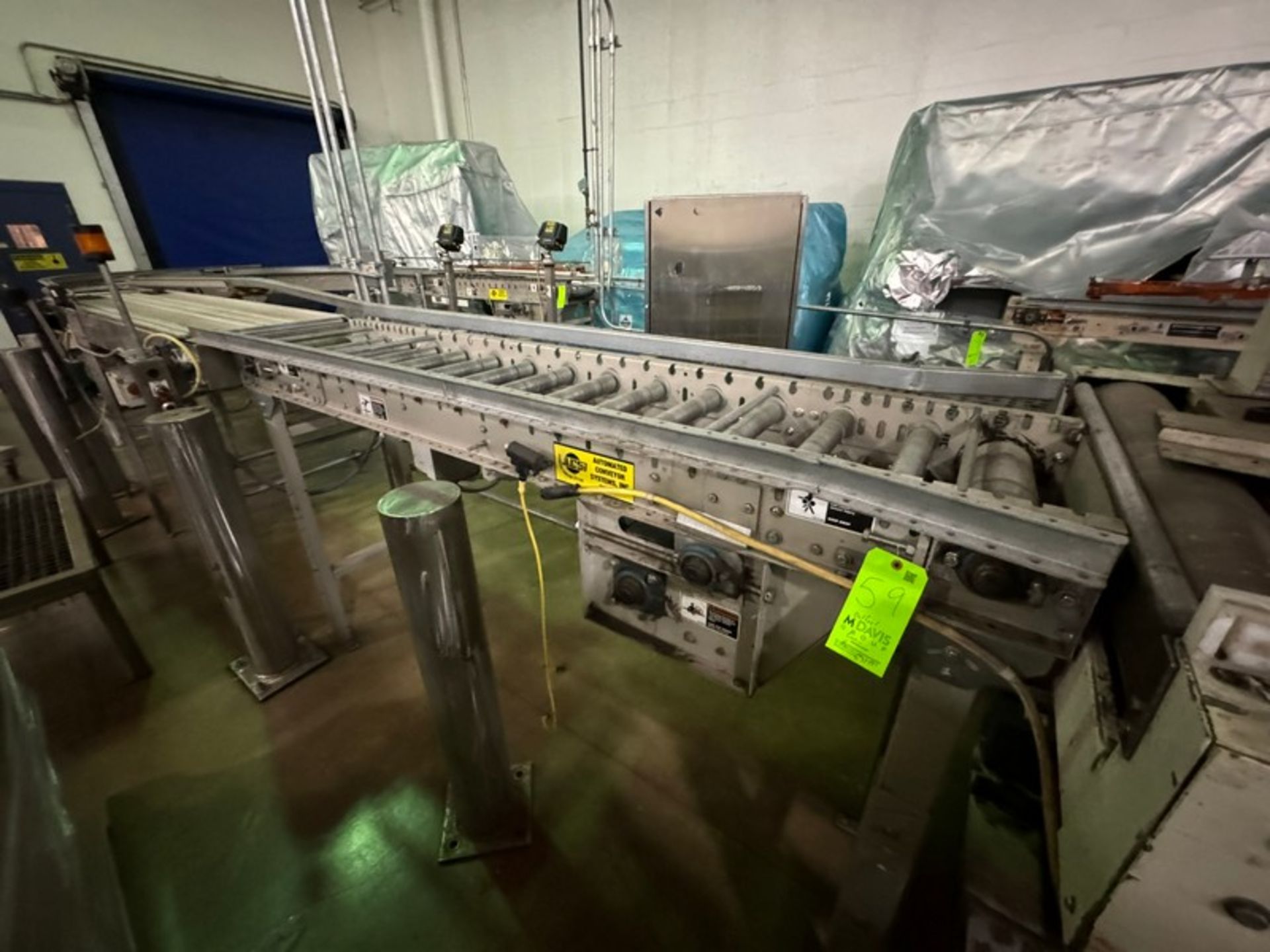 ACS Roller Conveyor, 180 Degree Turn, with Drives (LOCATED IN WAVERLY, IA)