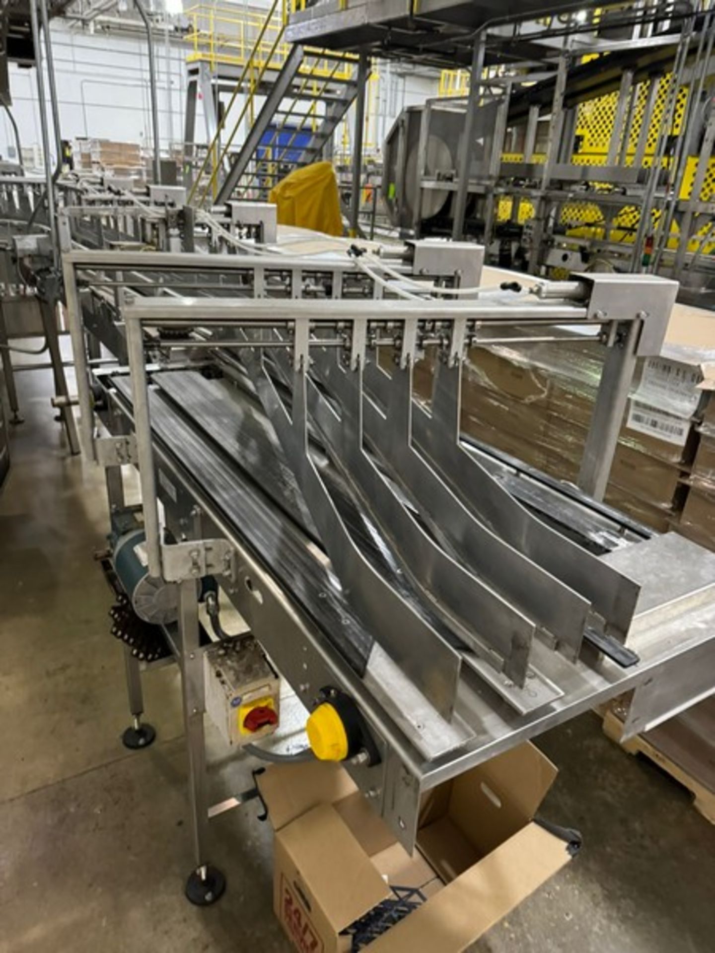 Straight Section of Conveyor, Aprox. 40 ft. L,  with S/S Lanes, Mounted on S/S Frame (LOCATED IN - Bild 6 aus 6