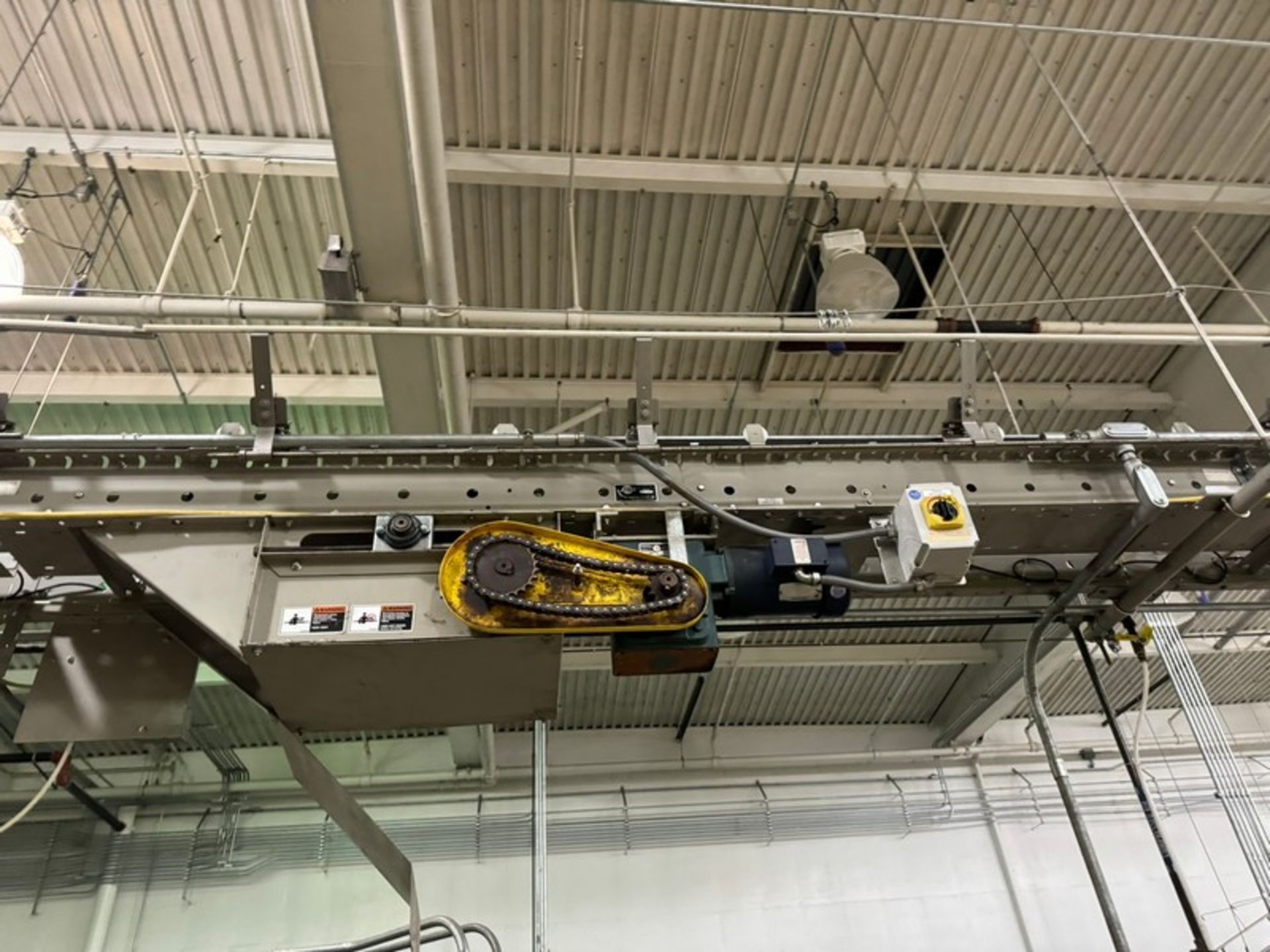 ACS Overhead Roller Conveyor, Total Length: Aprox. (NOTE: ARPAC to Palletizer) (LOCATED IN - Image 15 of 16