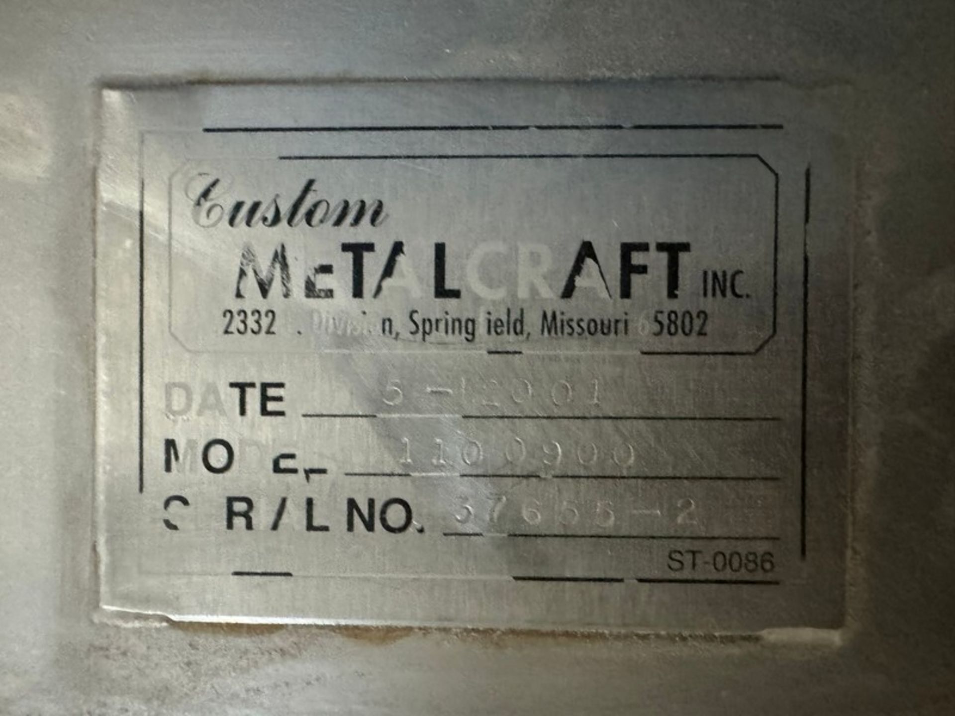 MetalCraft Inc. Rotary Air Lock Valve, M/N 1100900, S/N 37655-2, with Reliance 1/3 hp Motor, 1140 - Image 3 of 5