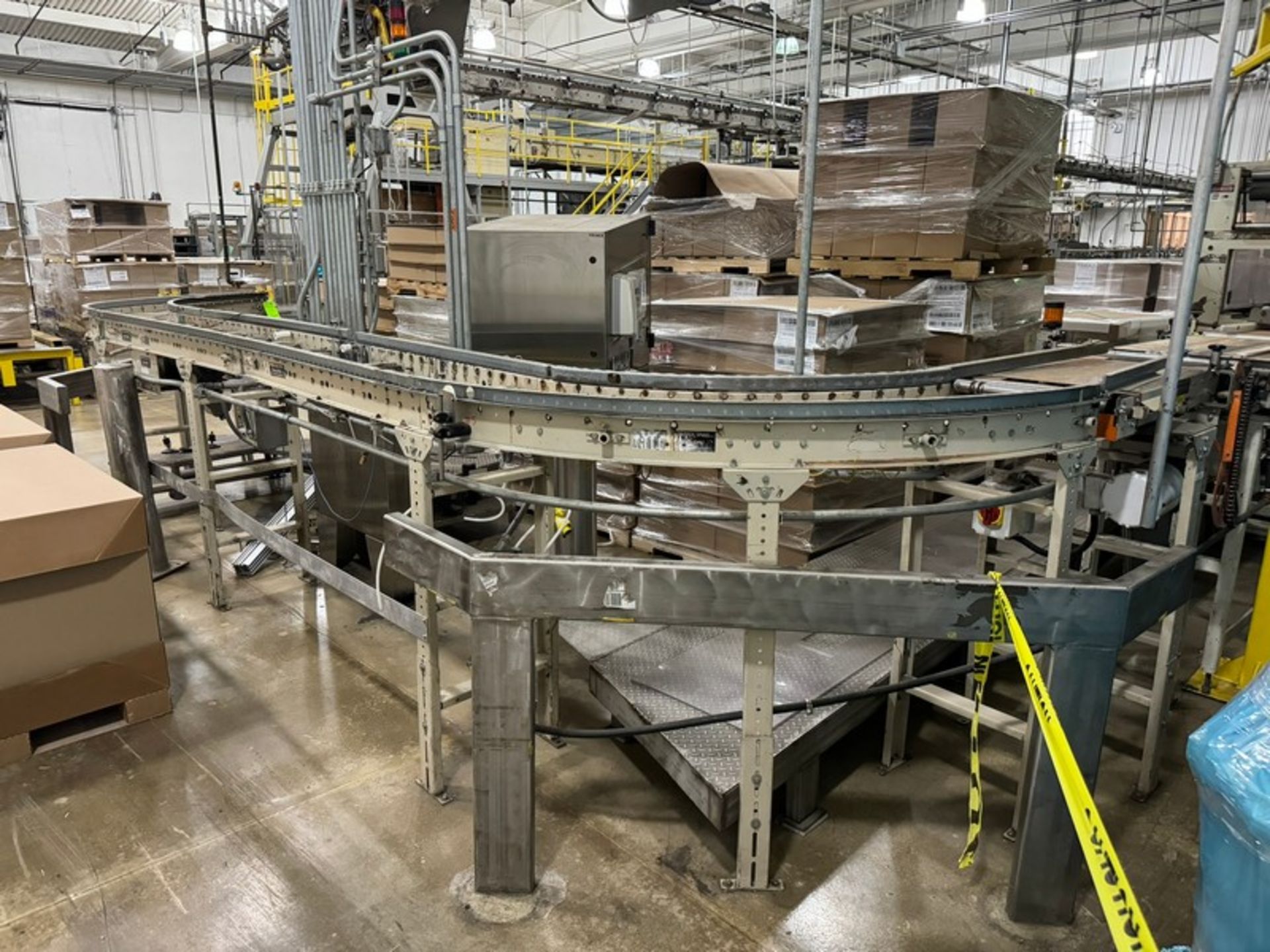 ERMANCO Inc. Roller Conveyor Bed, 180 Degrees Infeed to ARPAC (NOTE: Missing Rolls) (LOCATED IN - Image 3 of 6