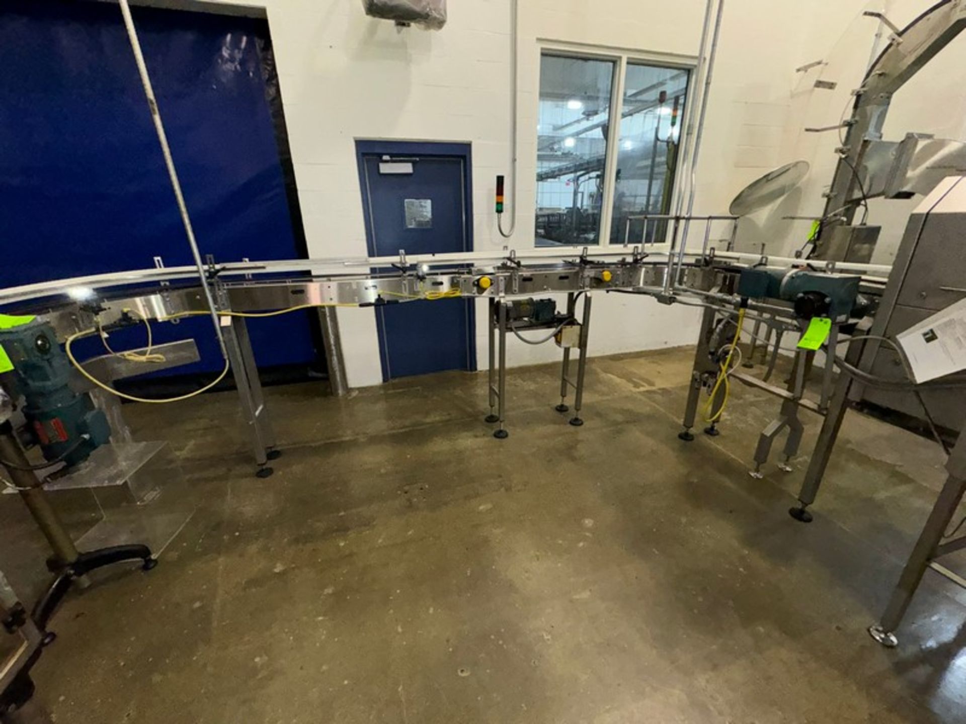 S/S Product Conveyor, with Guide Rails, Aprox. 11 ft. L (LOCATED IN WAVERLY, IA)