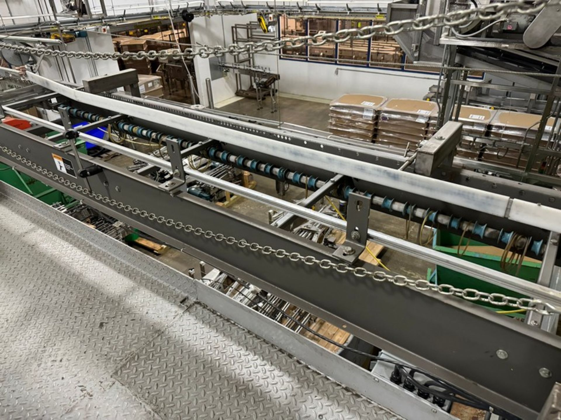 ACS Overhead Roller Conveyor, Total Length: Aprox. (NOTE: ARPAC to Palletizer) (LOCATED IN - Image 5 of 16