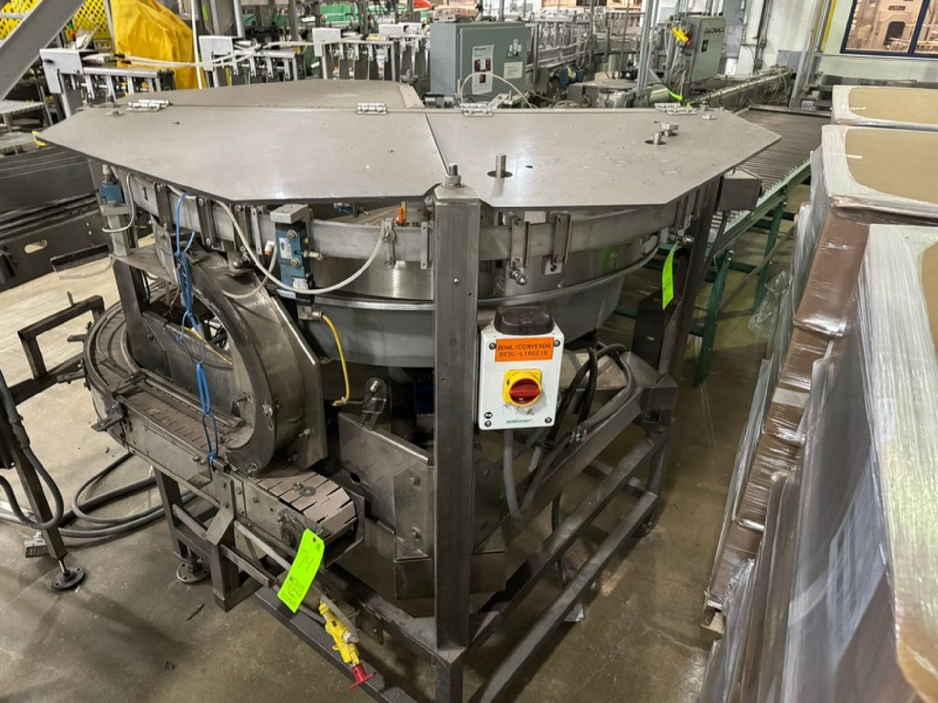 S/S Cap Sorter Bowl, with Baldor 3/4 ho Drive, Mounted on S/S Frame