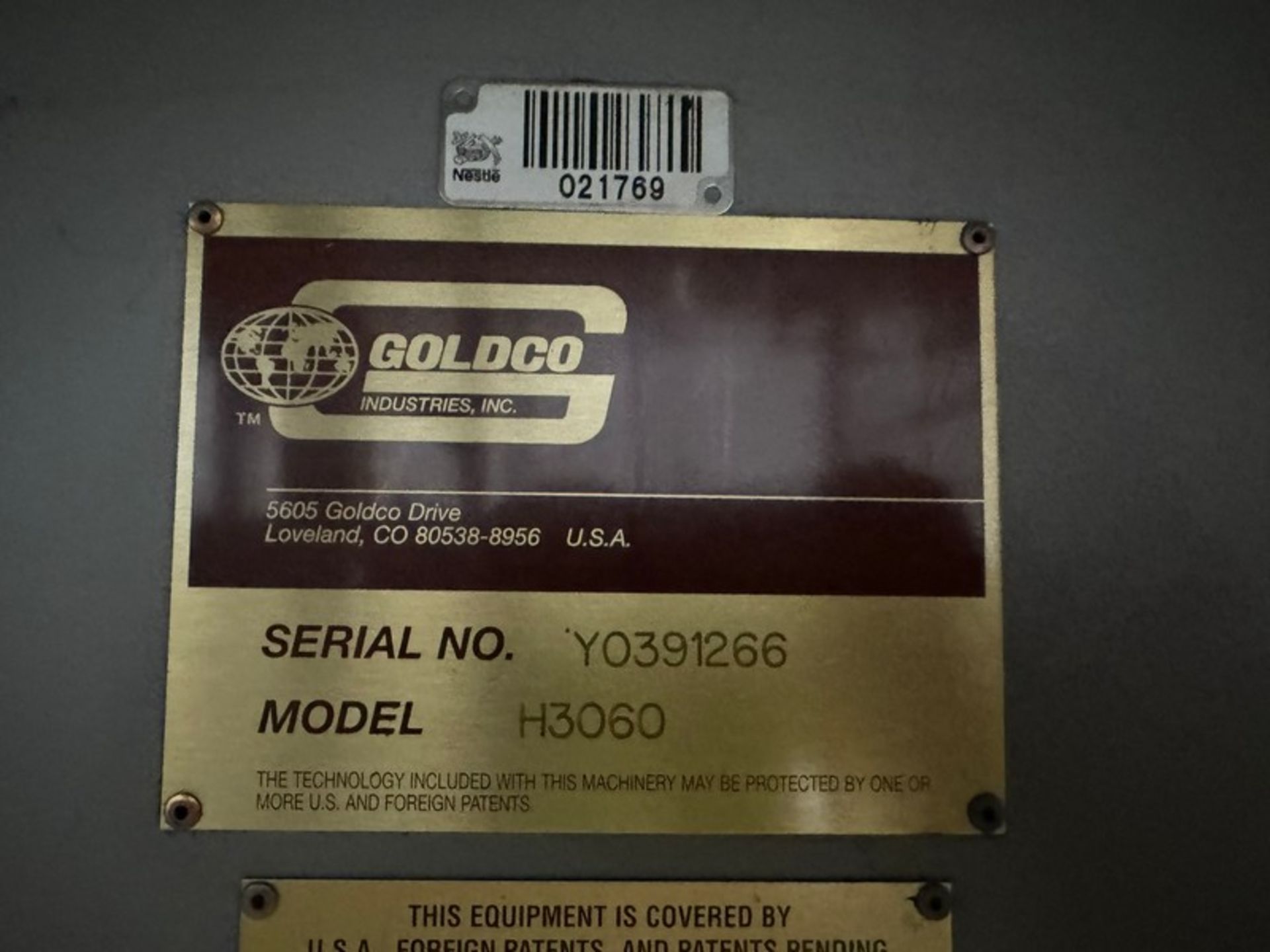 Goldco Palletizer, M/N H3060, S/N U0391266, with Double Door Control Panel, with Allen-Bradley 12- - Bild 5 aus 19
