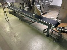 1-Straight Section of Discharge Conveyor, with Aprox. 12” W Rubber Belt, with Motor, Peak to Floor