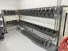 S/S Scale Bucket Cleaning & Drying Rack, S/S Design, Wall Mounted (LOT SUBJECT TO BULK BID LOT 50)(