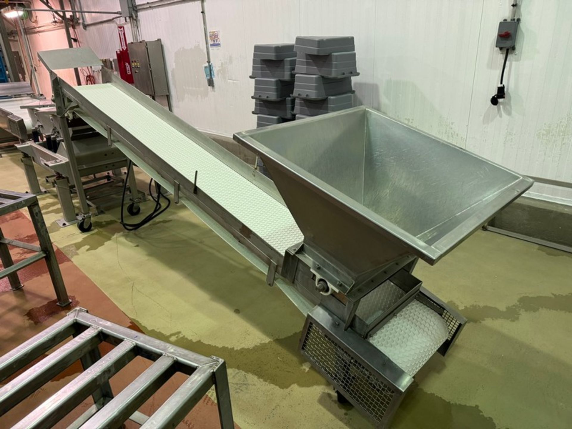 Infeed Incline Conveyor, with S/S Infeed Hopper, with S/S Rotary Valve, Overall Length: Aprox. 11 - Image 2 of 5