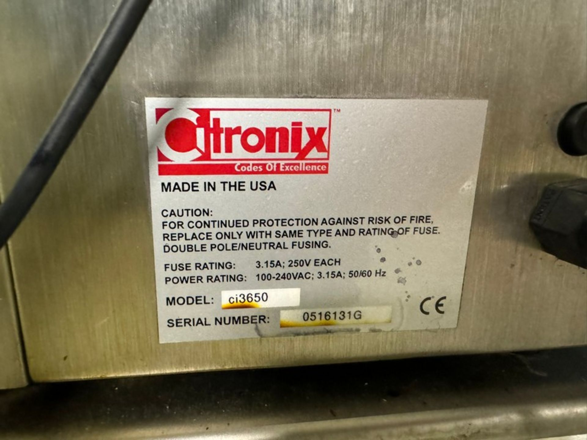 Citronix S/S Ink Jet Coder, M/N ci3650, S/N 0516131H, Mounted on S/S Portable Frame (LOT SUBJECT - Image 4 of 4