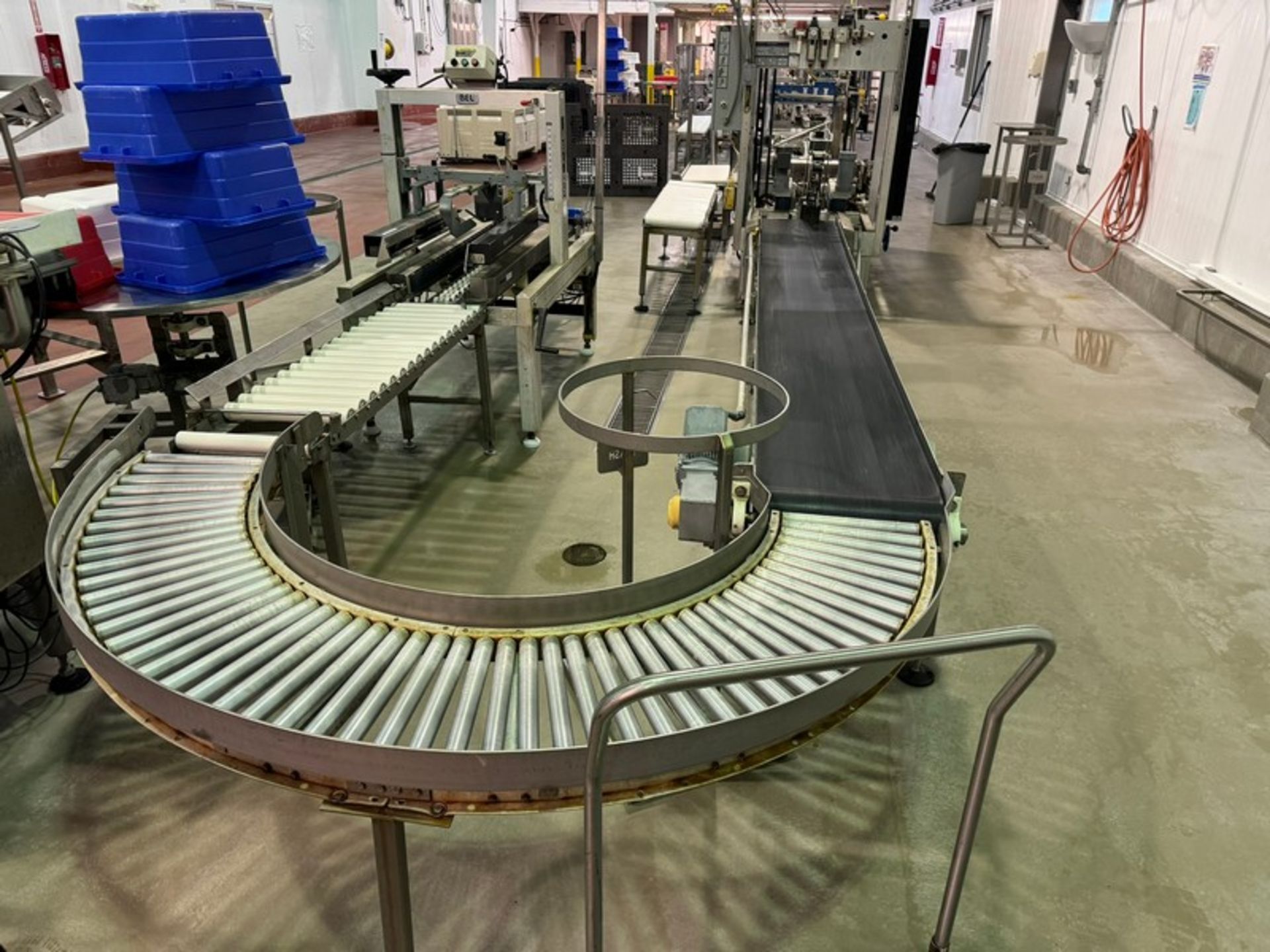 3-Sections of Conveyor, Includes 1-Straight Section, Aprox. 15 ft. L x 25” H (Peak to Floor) x 12” W