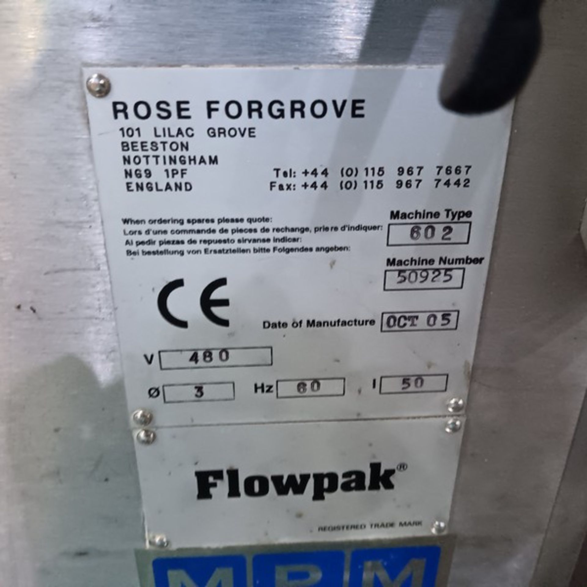 Rose Forgrove 602 S/S Flowpak, S/N 50925, Yr. 2005, Volt 480, 3 Phase (Located Fort Worth, TX) ( - Image 5 of 13