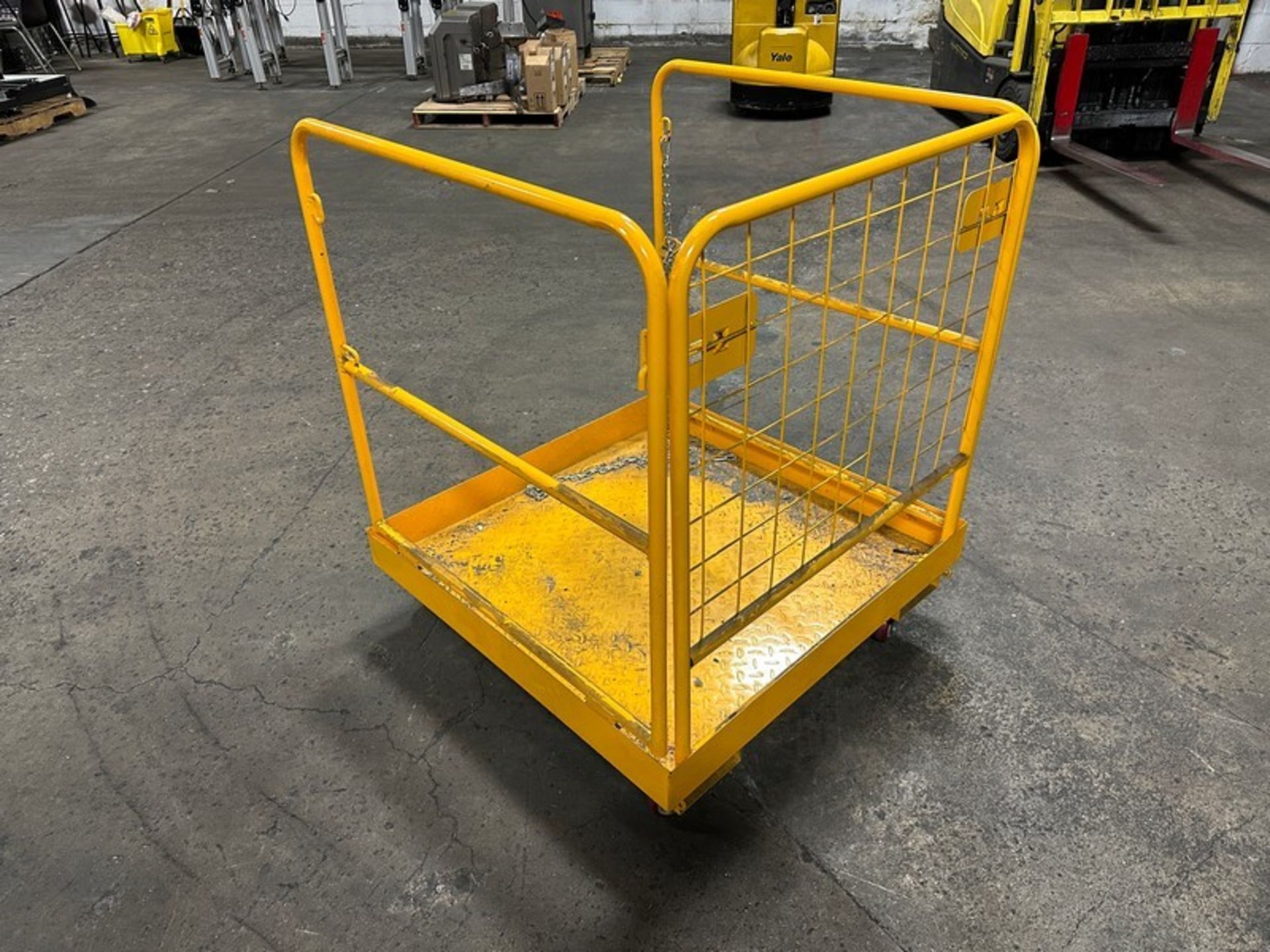 Forklift Safety Cage: 36" x 36" yellow (Located East Rutherford, NJ) (NOTE: REMOVAL 2-DAYS ONLY