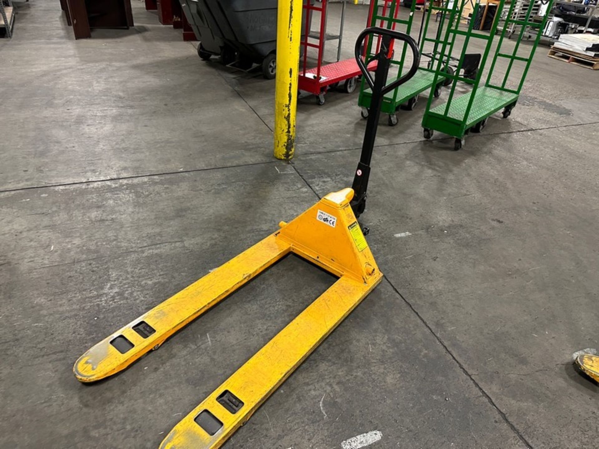 Pallet Jack: Uline 5,500lbs 48 x 27", Yellow (Located East Rutherford, NJ) (NOTE: REMOVAL 2-DAYS