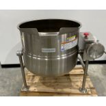 Cleveland 60 Gallon Kettle with Tilt Discharge. Unit was made in 2022. 316 Stainless Steel. MAWP: 50